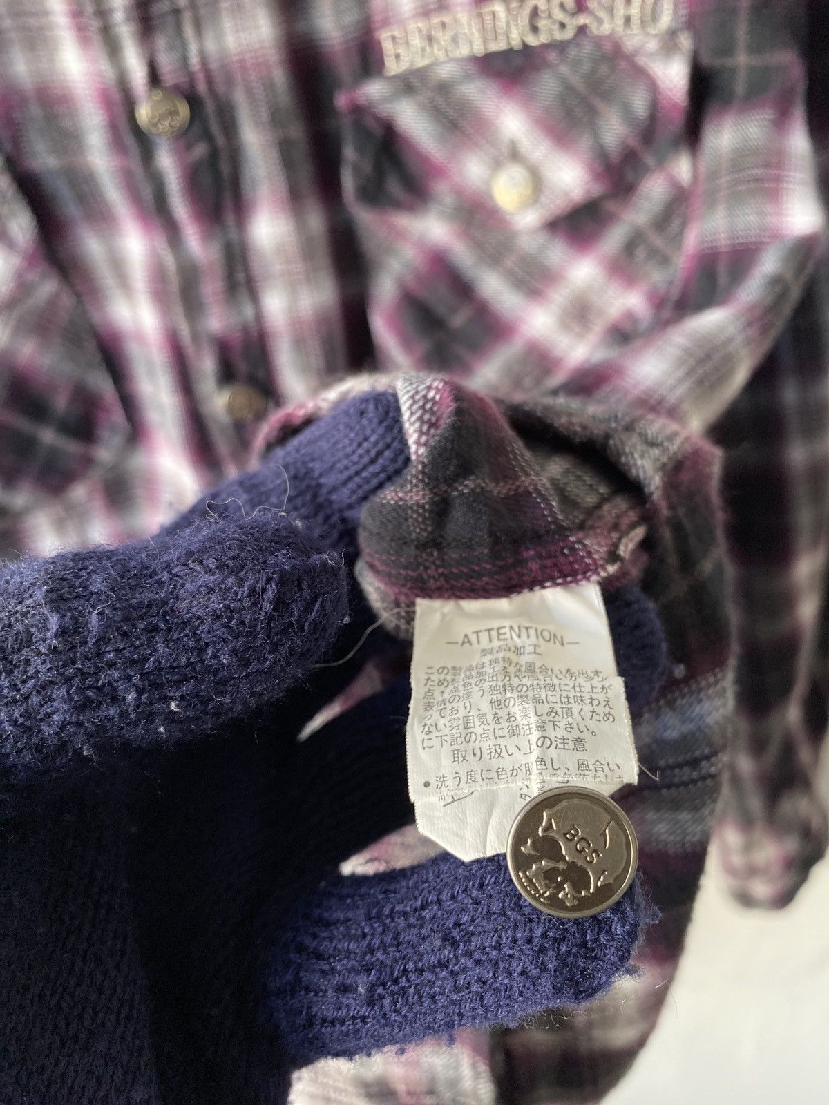 Japanese Brand × Seditionaries Bernings Sho Punk Skull Design Shadow Plaid Button Up Size US L / EU 52-54 / 3 - 15 Thumbnail