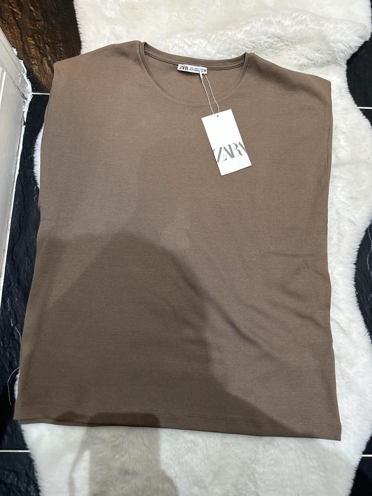 Zara ZARA Brown T-shirt Size S / US 4 / IT 40 - 4 Thumbnail
