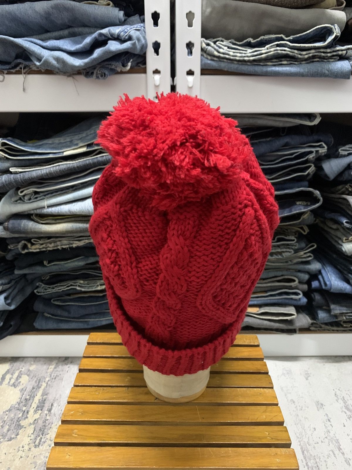 Japanese Brand Sexy Dynamite London Red Knit Beanie Hat Skull Crossbones Size ONE SIZE - 4 Thumbnail