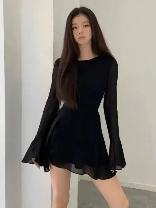 Japanese Brand × Vintage ck Dress Women Elegant Back Hollow Out Lace-up Long Sleeve Size L / US 10 / IT 46 - 4 Thumbnail