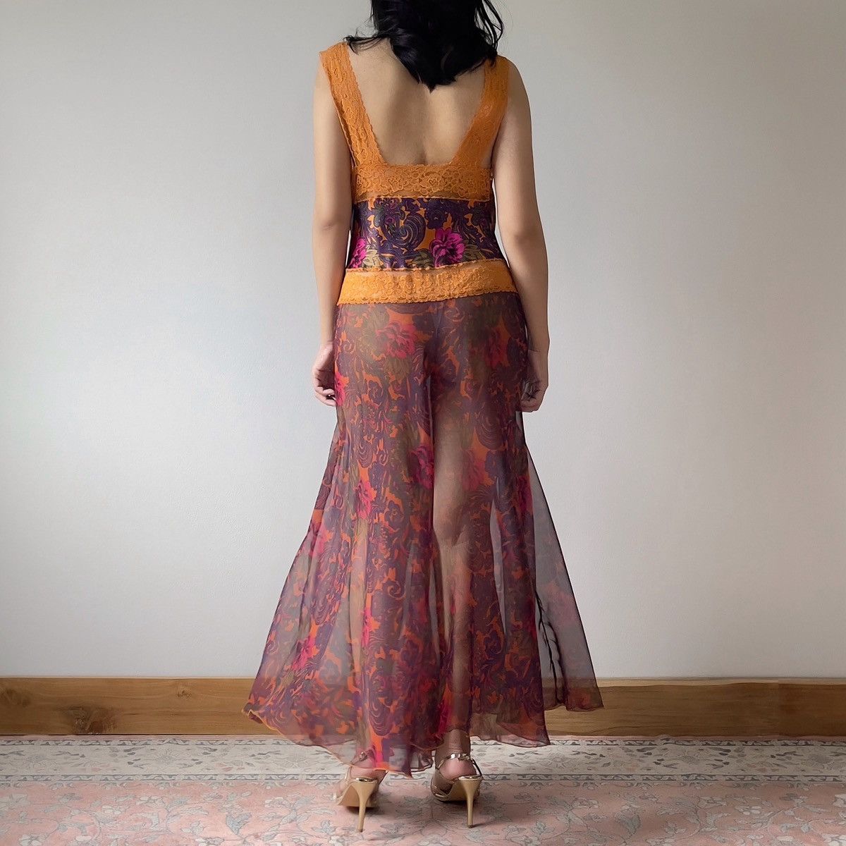 Victoria's Secret Victoria’s Secret 1990s Floral Chiffon Maxi Slip Dress (S–M) Size M / US 6-8 / IT 42-44 - 10 Thumbnail