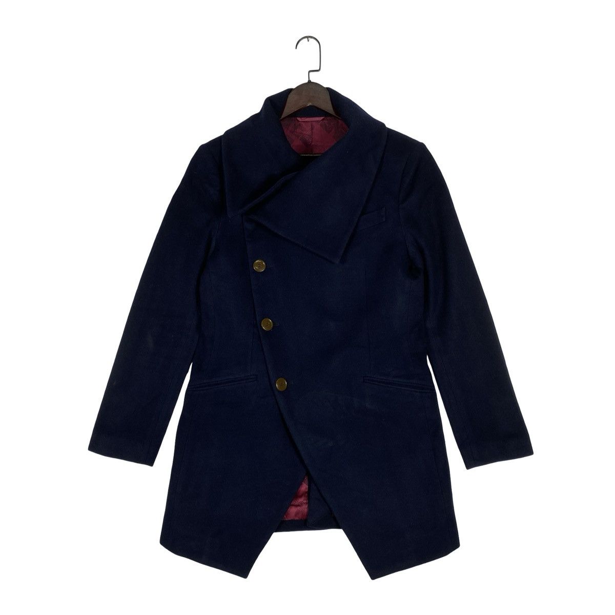 Vivienne Westwood Vivienne Westwood MAN Asymmetrical Navy Wool Coat Size US M / EU 48-50 / 2 - 1 Thumbnail