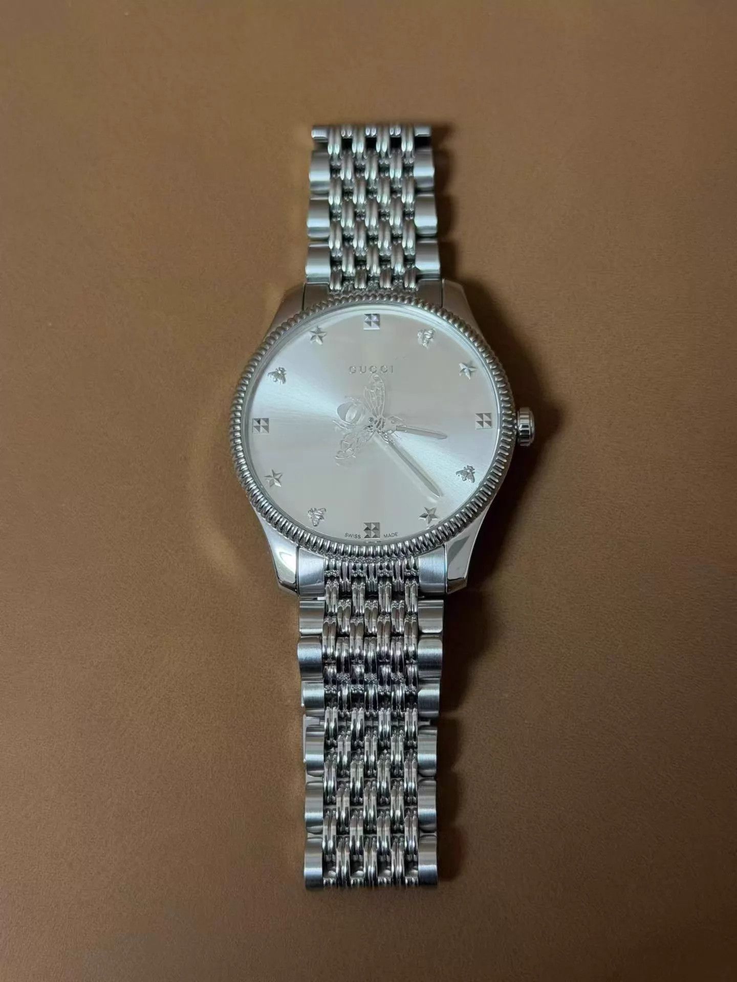 Gucci GUCCI Bee Motif Watch SS Strap Mother-of-Pearl Dial Size ONE SIZE - 1 Thumbnail