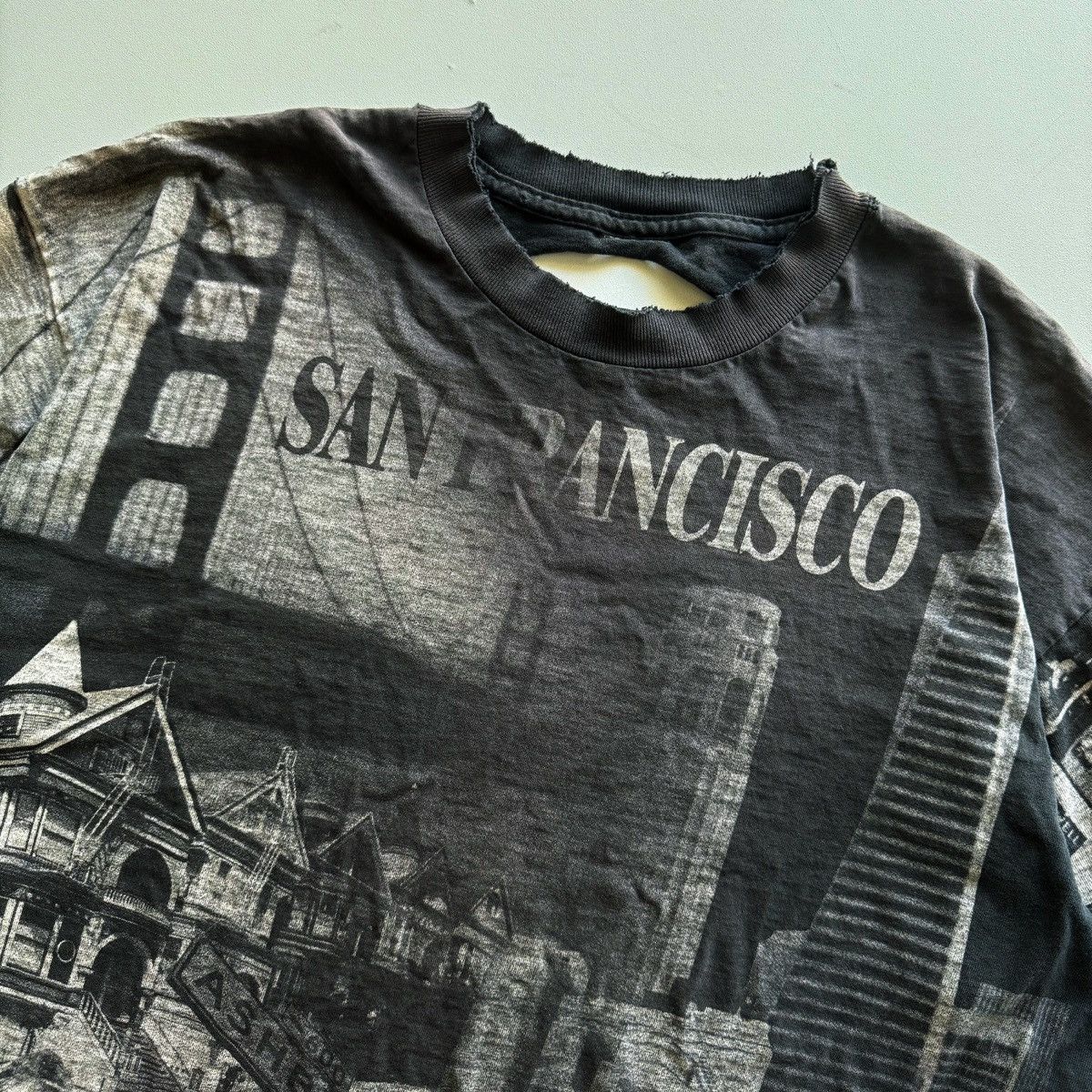 Vintage 1990s Vintage San Francisco, California AOP Fader Tee Size US XL / EU 56 / 4 - 5 Thumbnail
