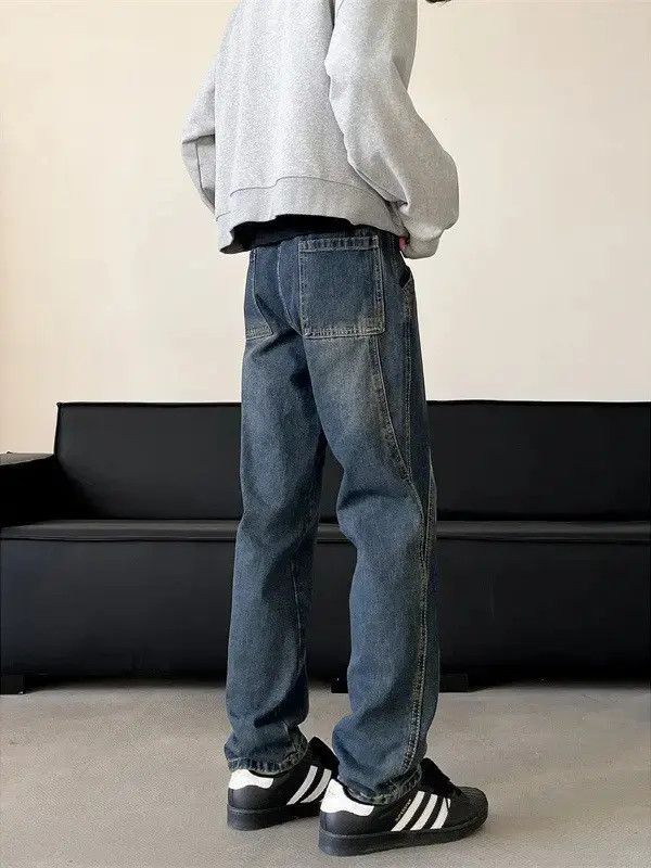 Japanese Brand Retro loose straight leg wide leg jeans Size US 32 / EU 48 - 5 Thumbnail