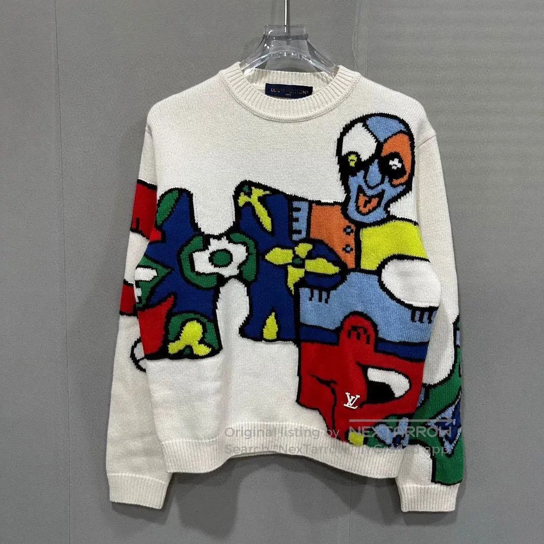 Louis Vuitton louis vuitton abstract cartoon alien sweater. Size US L / EU 52-54 / 3 - 1 Thumbnail