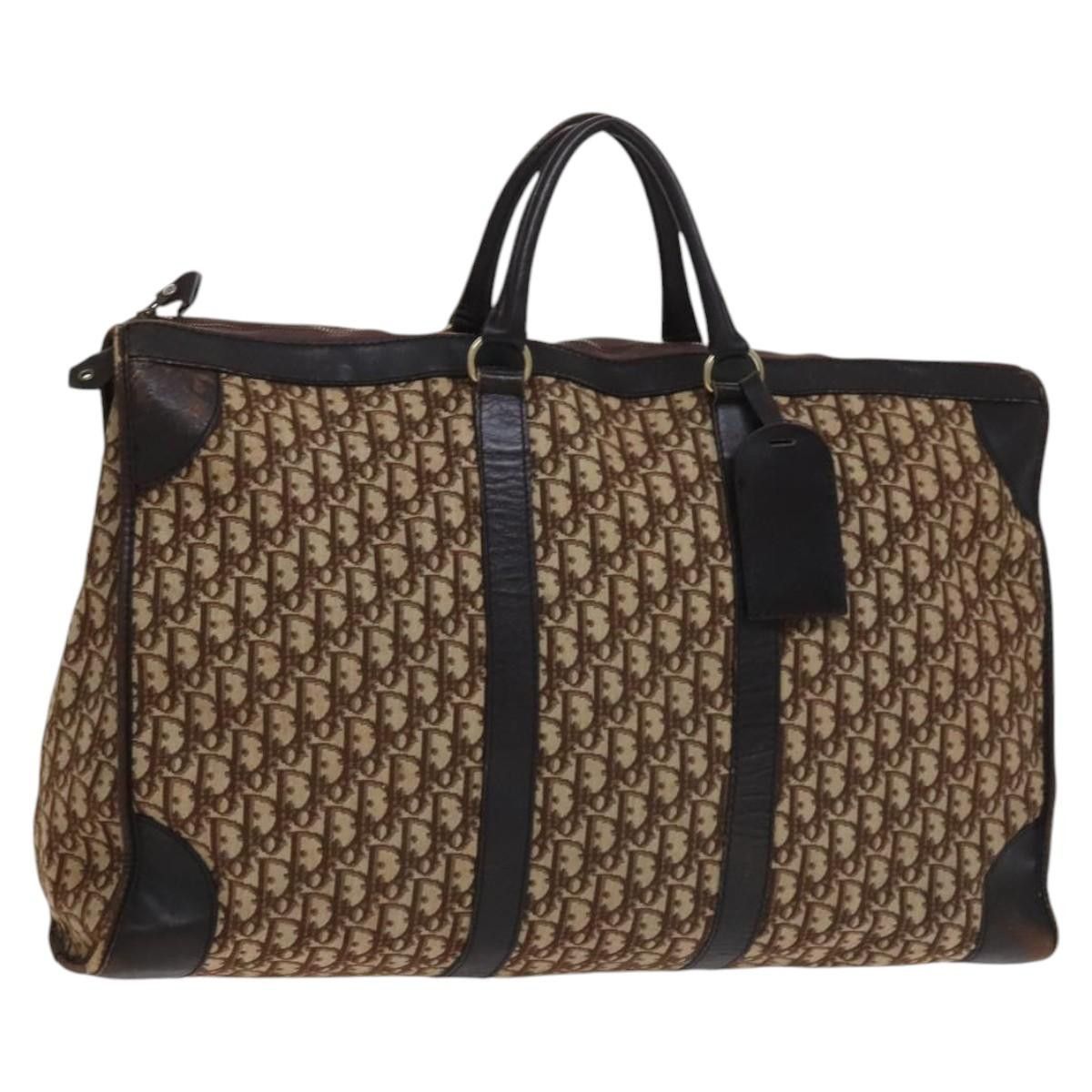 DIOR Trotter Canvas Boston Bag Brown