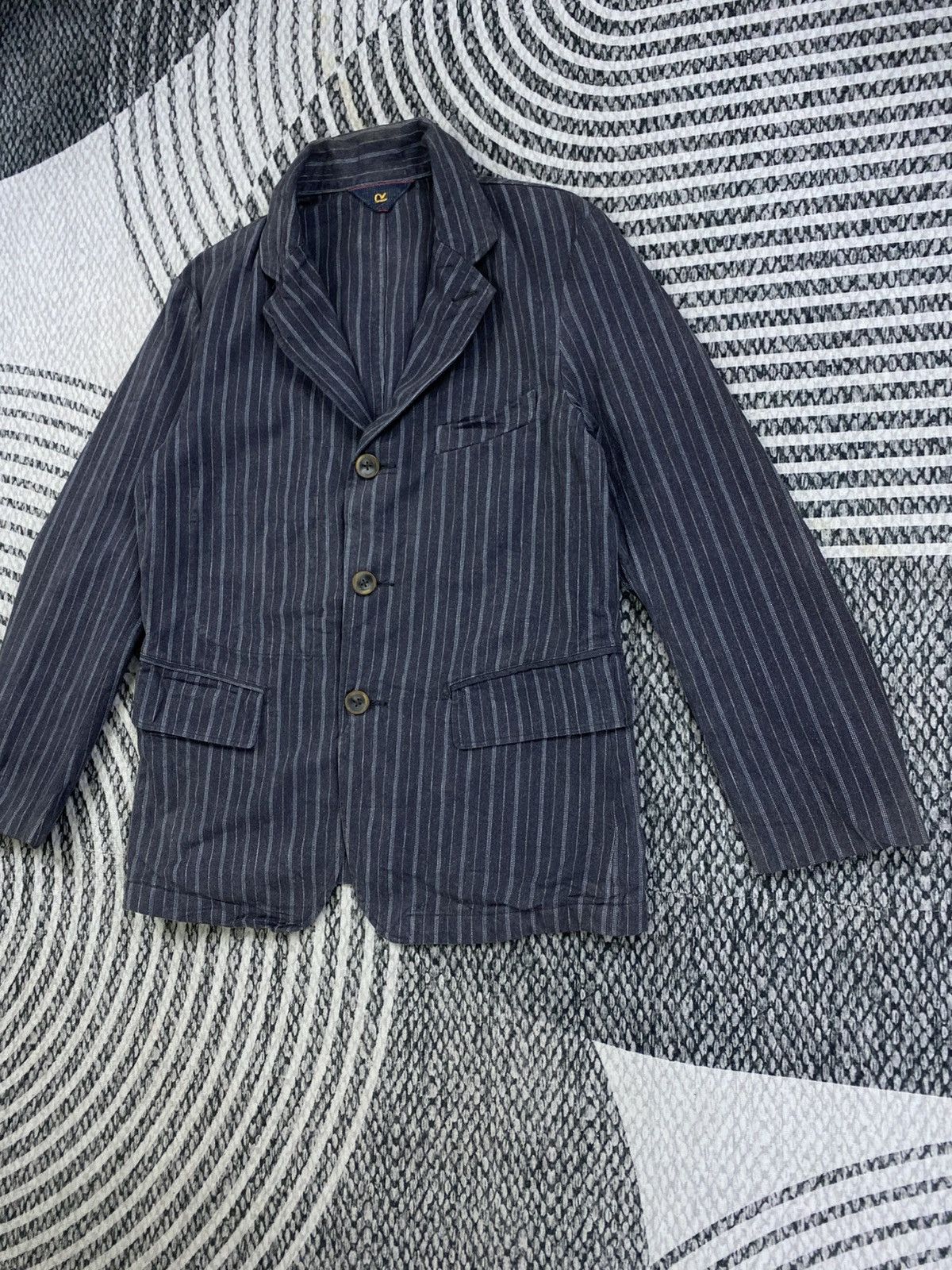 45rpm Vintage 45RPM Double Collar Striped Jacket Size US M / EU 48-50 / 2 - 4 Thumbnail