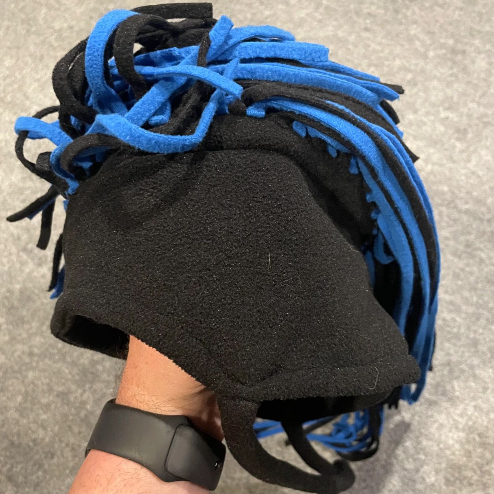 Vintage VINTAGE Mental Long Headgear Beanie Hat Black Blue Snowboard Ski Mens One Size Ear Flap Insulated Dreadlock Theme Funny Size ONE SIZE - 4 Thumbnail
