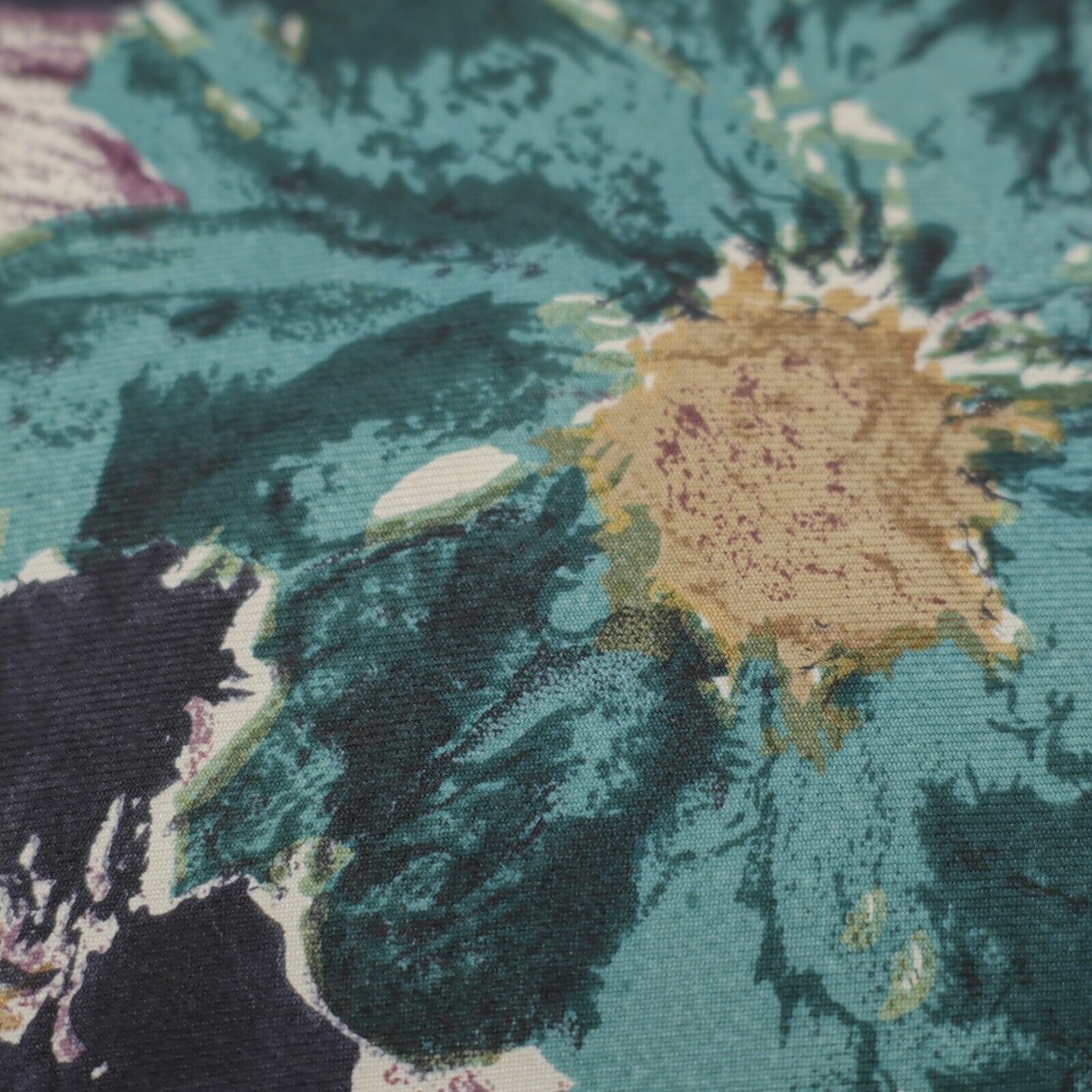 Stafford Stafford Teal Black Purple Floral Print Wide Silk Tie Size ONE SIZE - 2 Thumbnail