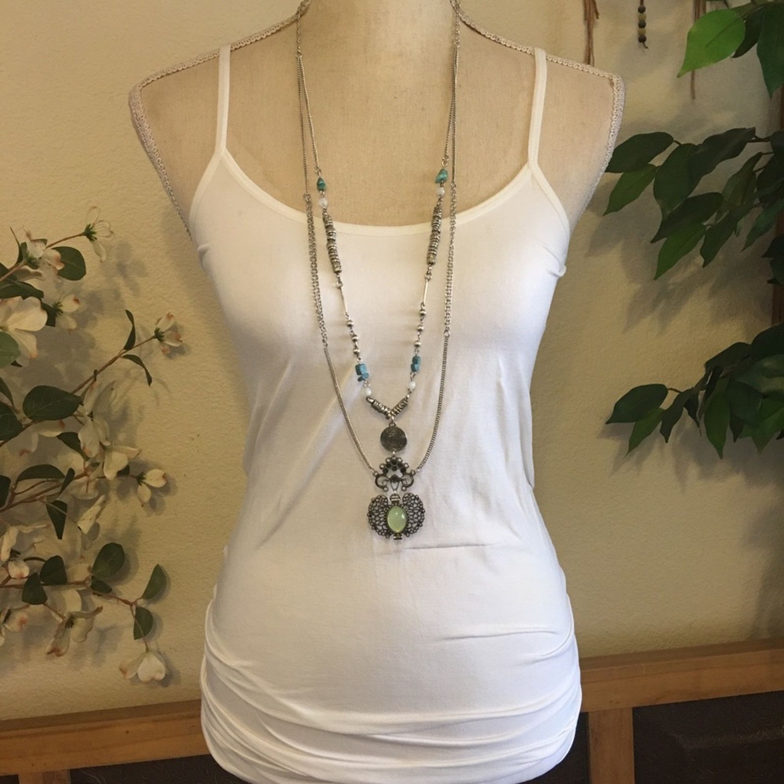 Jewelry Mayan look double strand amulet stone necklace Size ONE SIZE - 3 Thumbnail