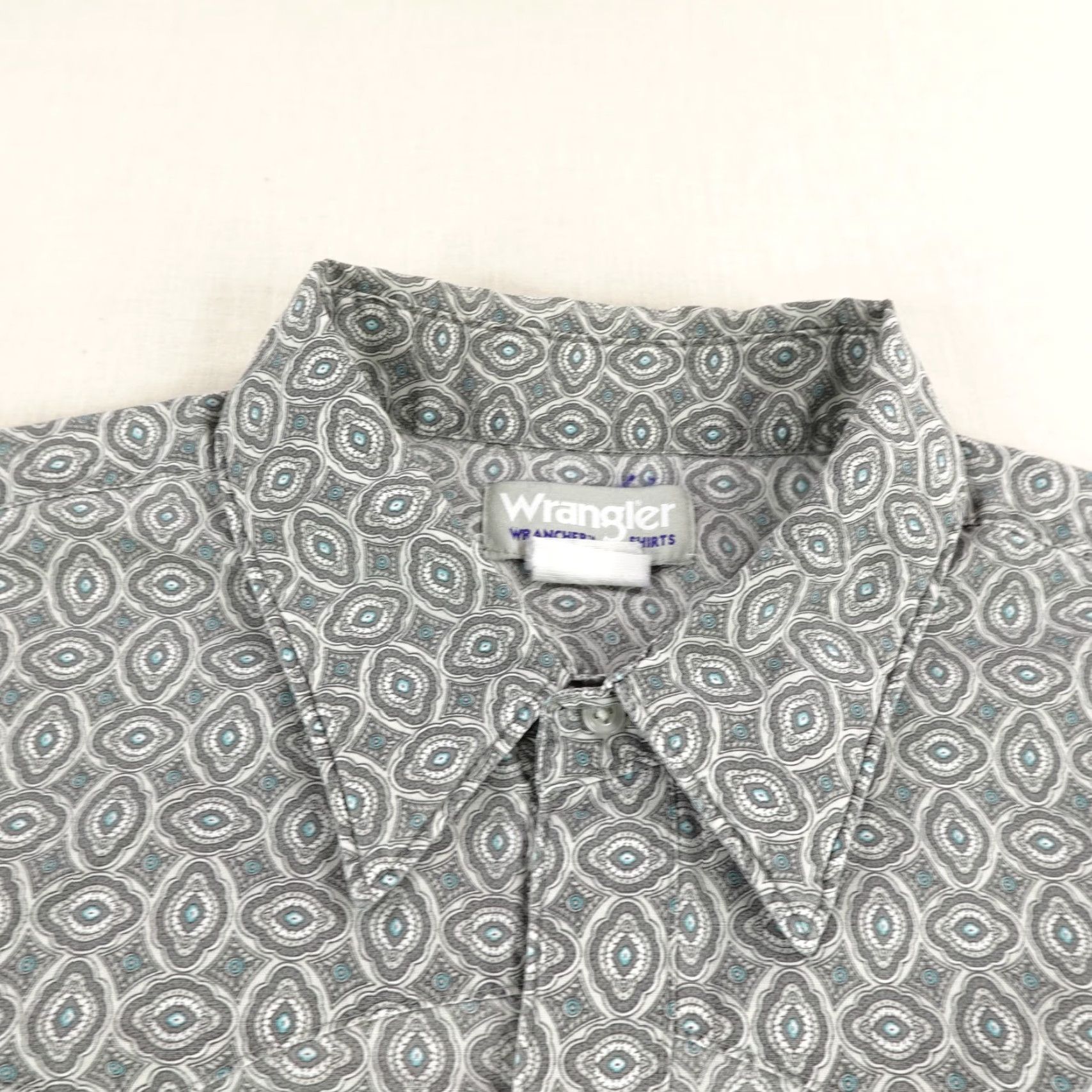 Wrangler Wrangler Shirt Mens XL Gray Western Pearl Snap Geometric Print Rodeo Cowboy Size US XL / EU 56 / 4 - 2 Thumbnail