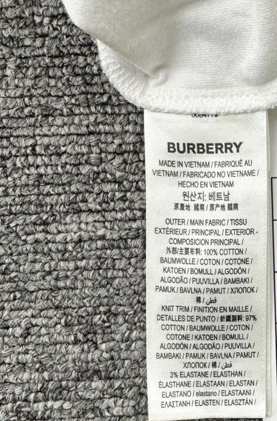 Burberry Burberry White Pocket Check Stripe Short Sleeve T-Shirt K12 Size US S / EU 44-46 / 1 - 7 Thumbnail