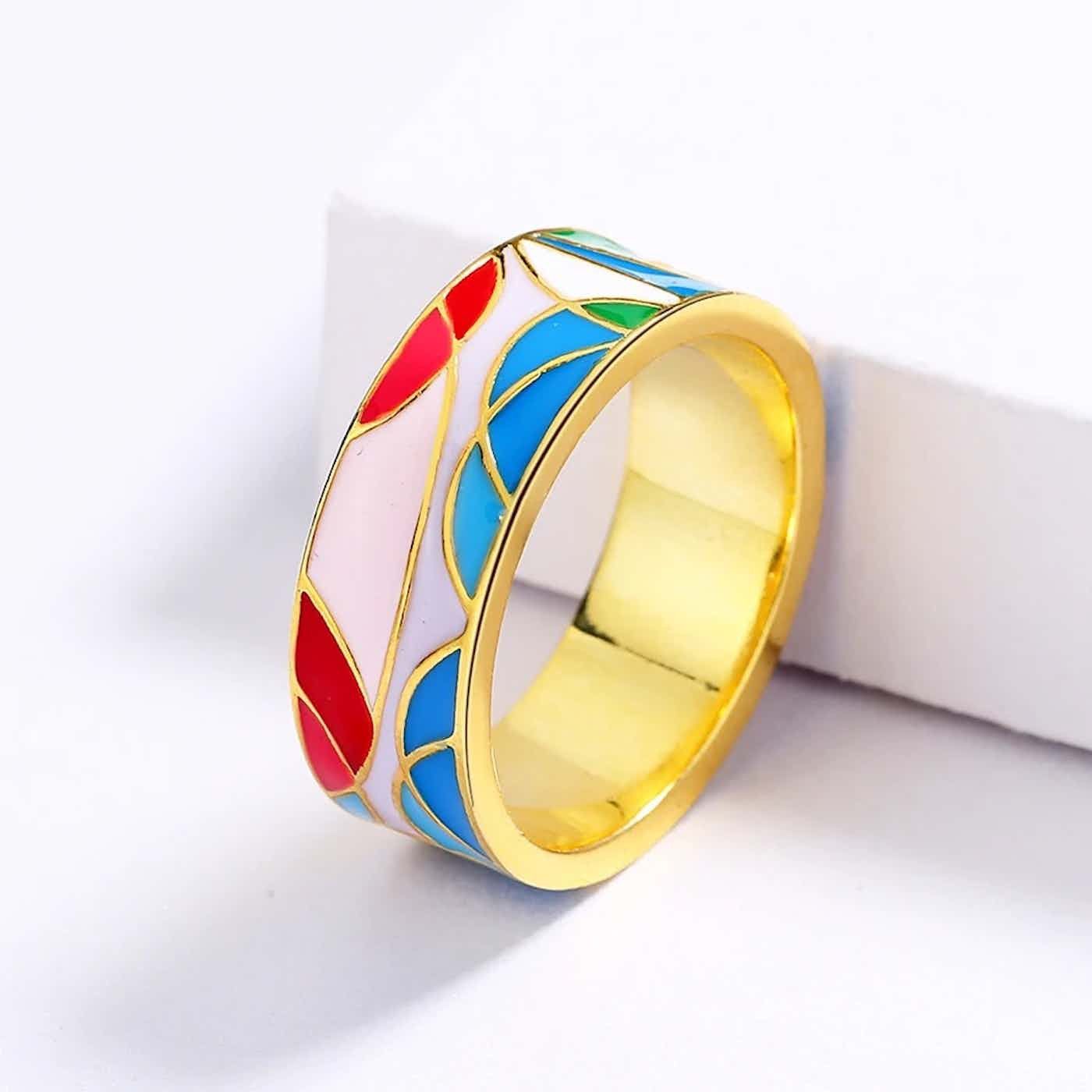 Japanese Brand Creative Handmade Enamel Ring (Size 6-10) Size ONE SIZE - 3 Thumbnail