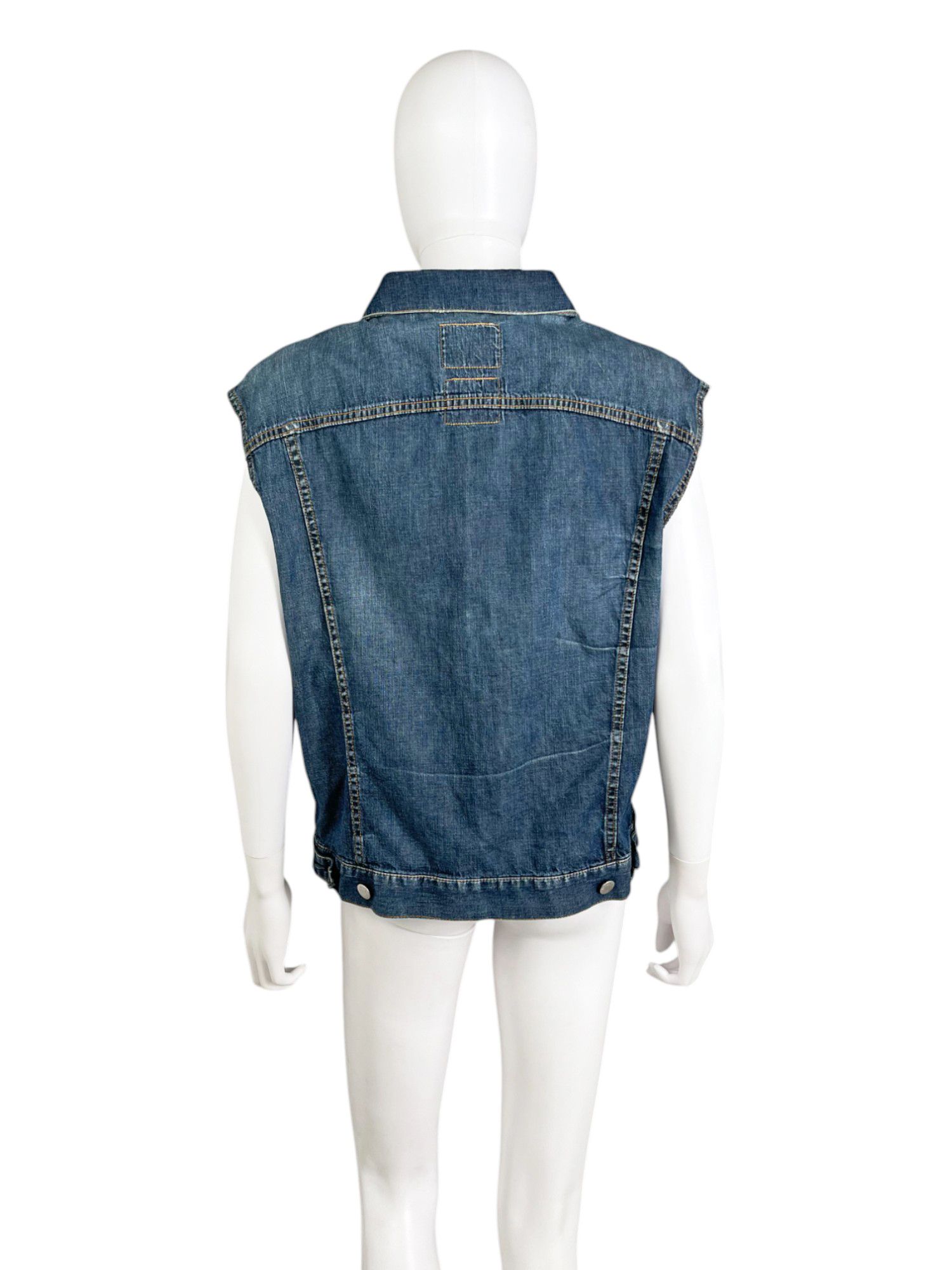 Helmut Lang Denim Blue Gilet Size US L / EU 52-54 / 3 - 3 Thumbnail