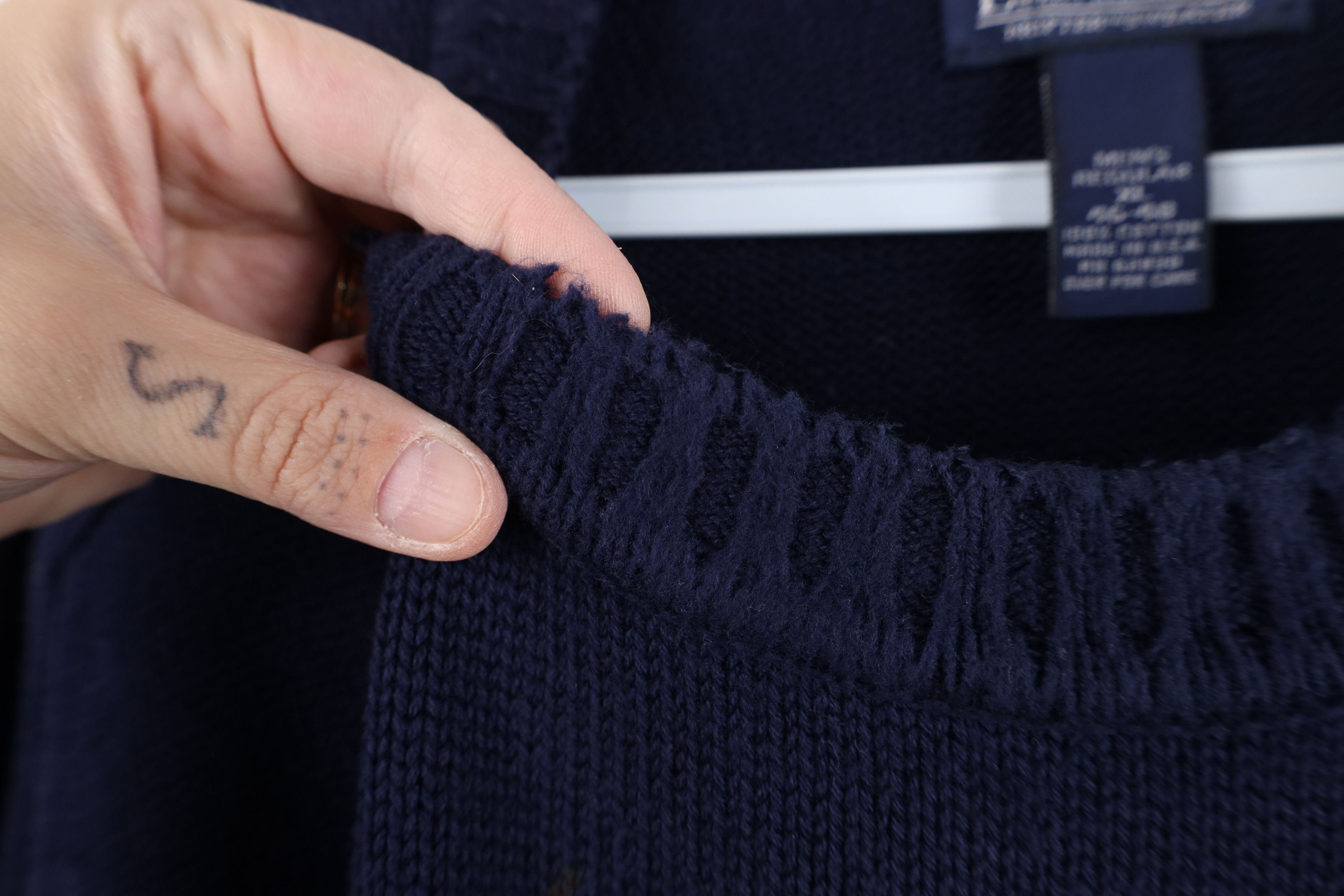 Lands' End Vintage 90s Lands End Blank Cotton Knit Crewneck Sweater USA Size US XL / EU 56 / 4 - 8 Thumbnail