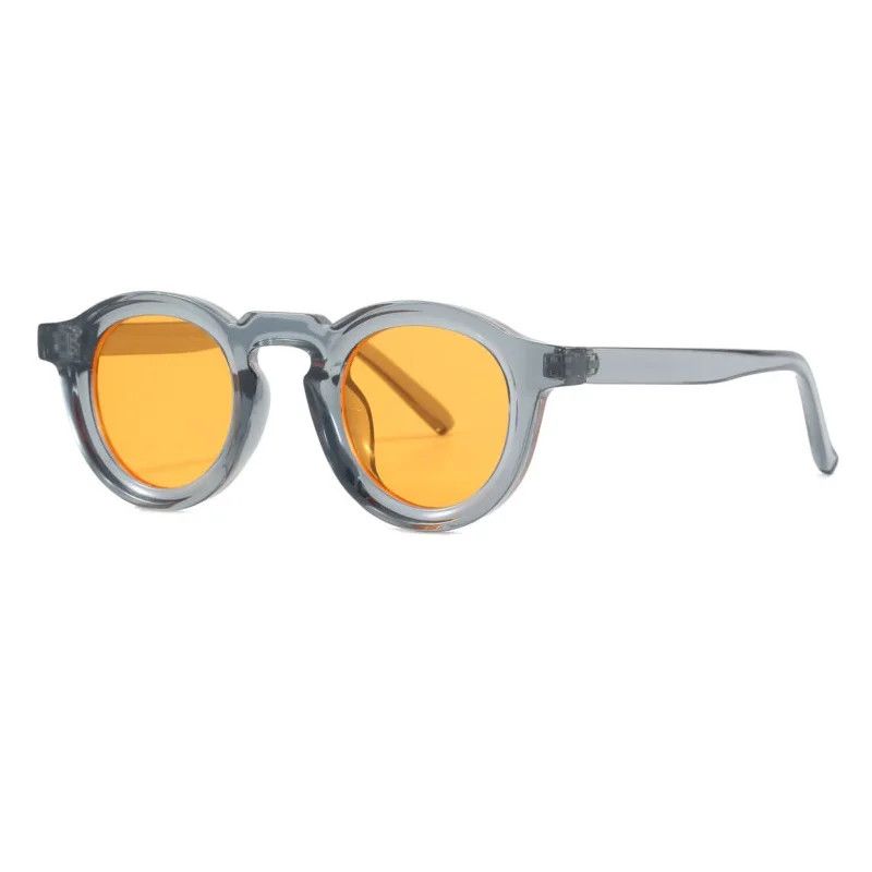 Vintage Gray Yellow Round Sunglasses Size ONE SIZE - 1 Thumbnail