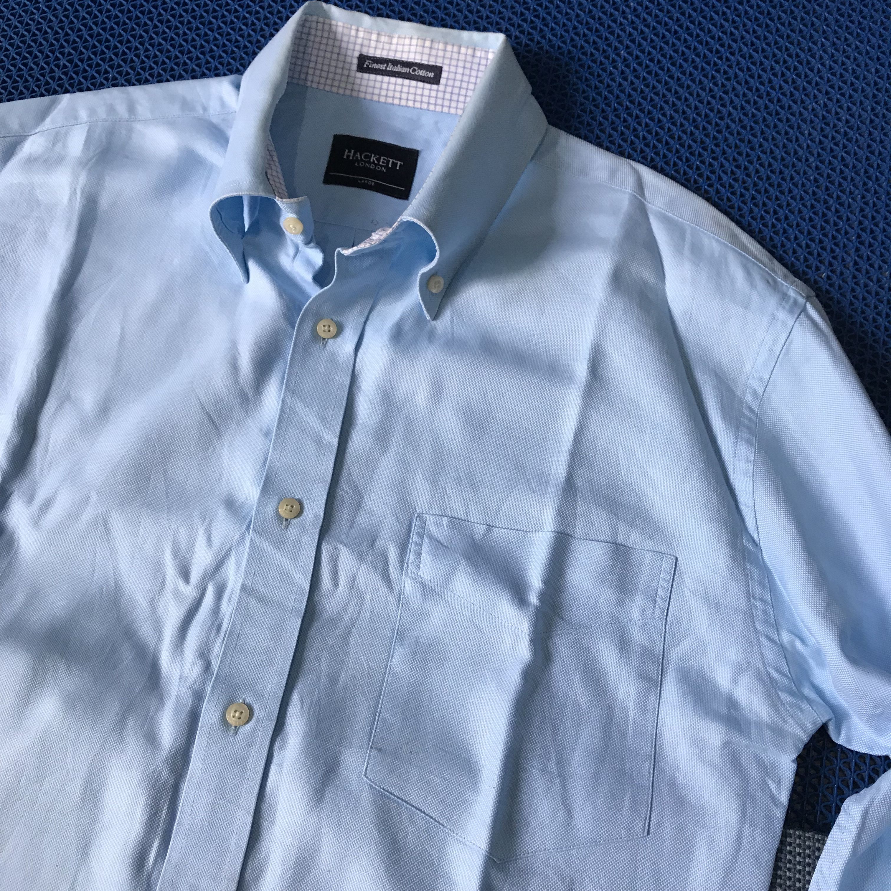 Hackett Vintage Hackett London Blue shirt Button down long sleeves Size US L / EU 52-54 / 3 - 6 Thumbnail