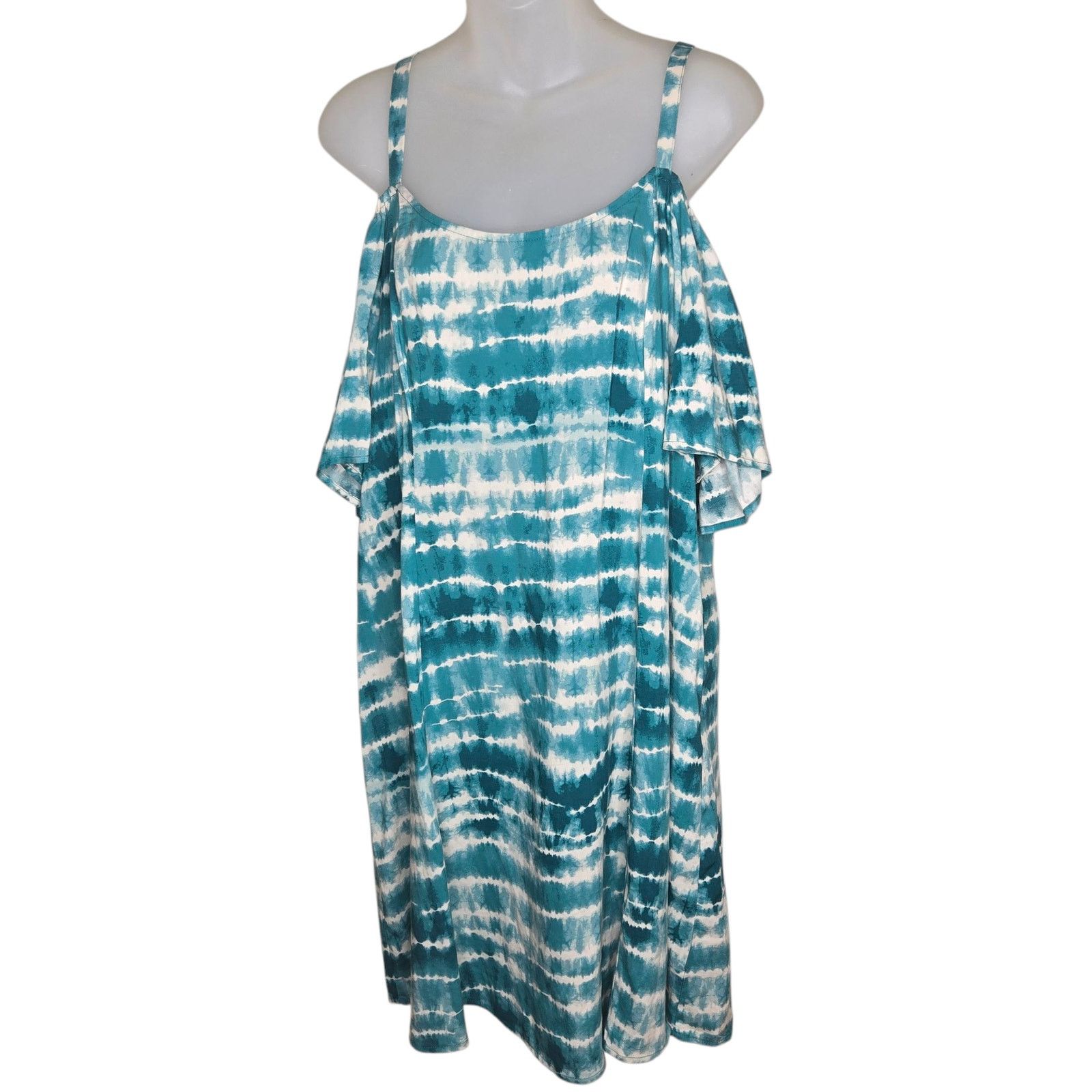 Other Torrid Womens Trapeze Dress 0 Large Challis Cold Shoulder Size L / US 10 / IT 46 - 2 Thumbnail