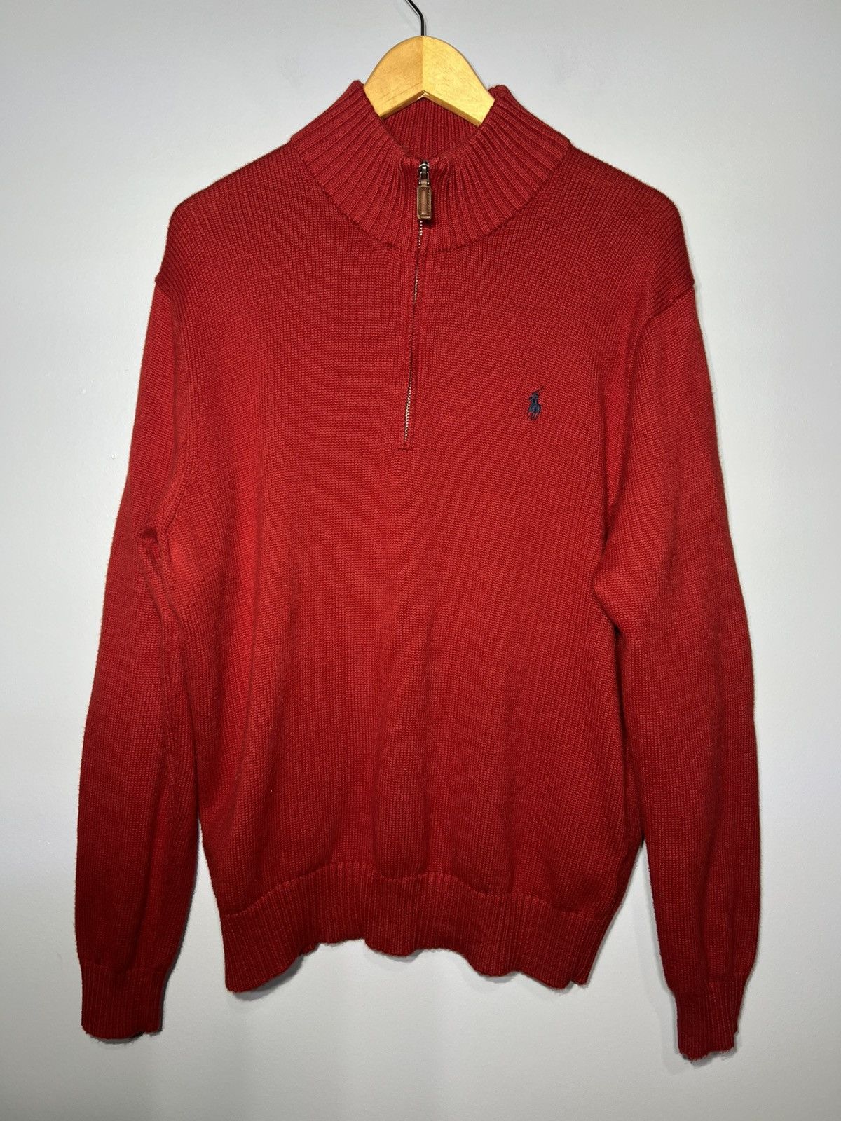 Polo Ralph Lauren Polo Ralph Lauren Men's Size Large Red Sweater 1/4 Zip Knit Size US L / EU 52-54 / 3 - 2 Thumbnail