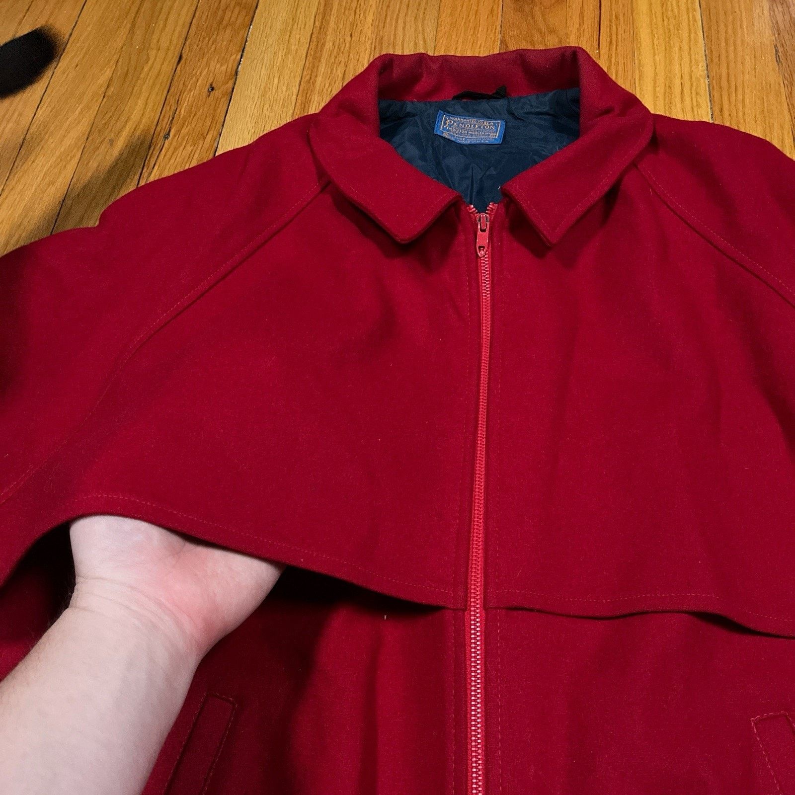 Pendleton VTG Pendleton Wool Sz XL Red Bomber Jacket USA Made Talon Size US XL / EU 56 / 4 - 6 Thumbnail