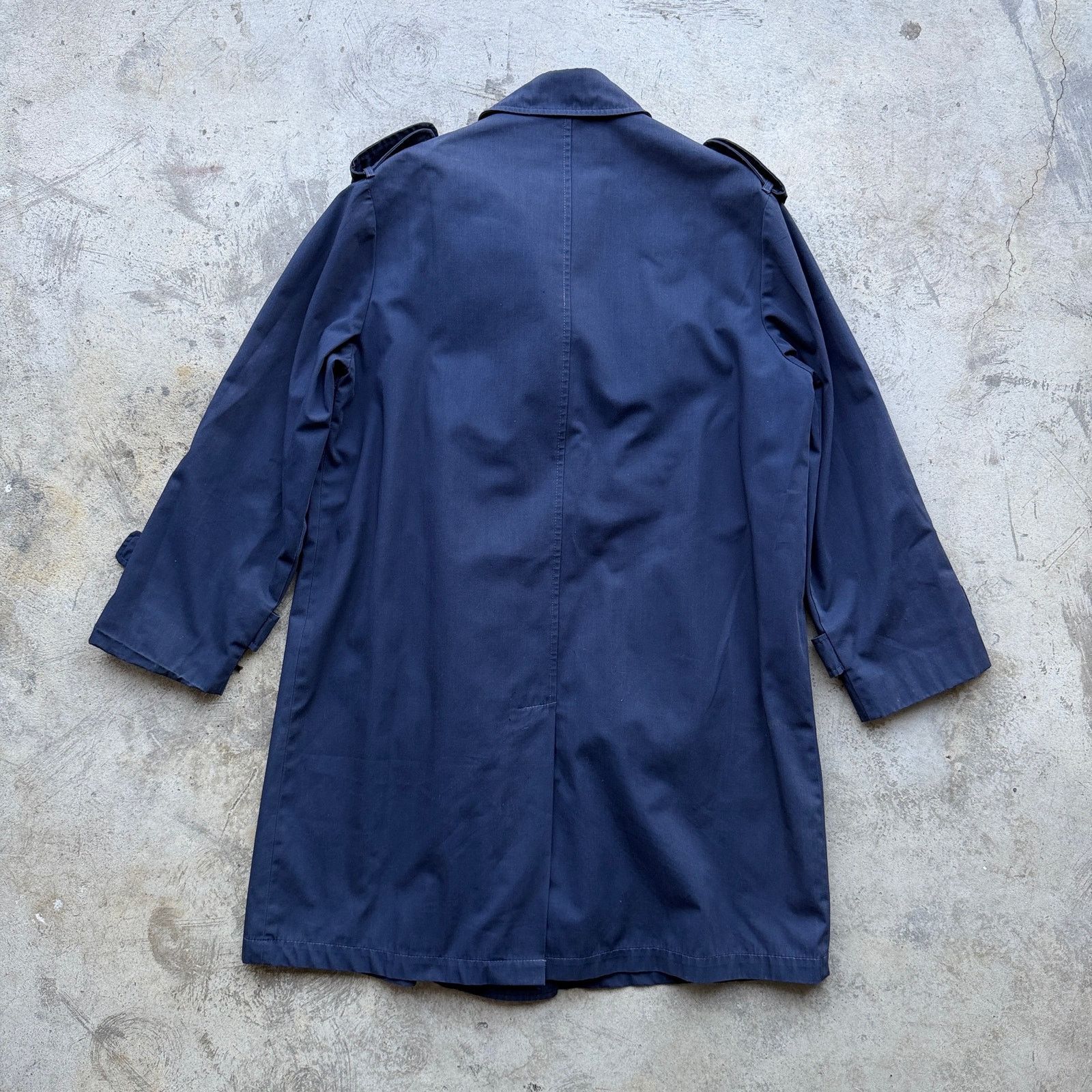 Other Vintage Navy Trench Coat Womens 70s Dark Academia Goth Size XL / US 12-14 / IT 48-50 - 5 Thumbnail