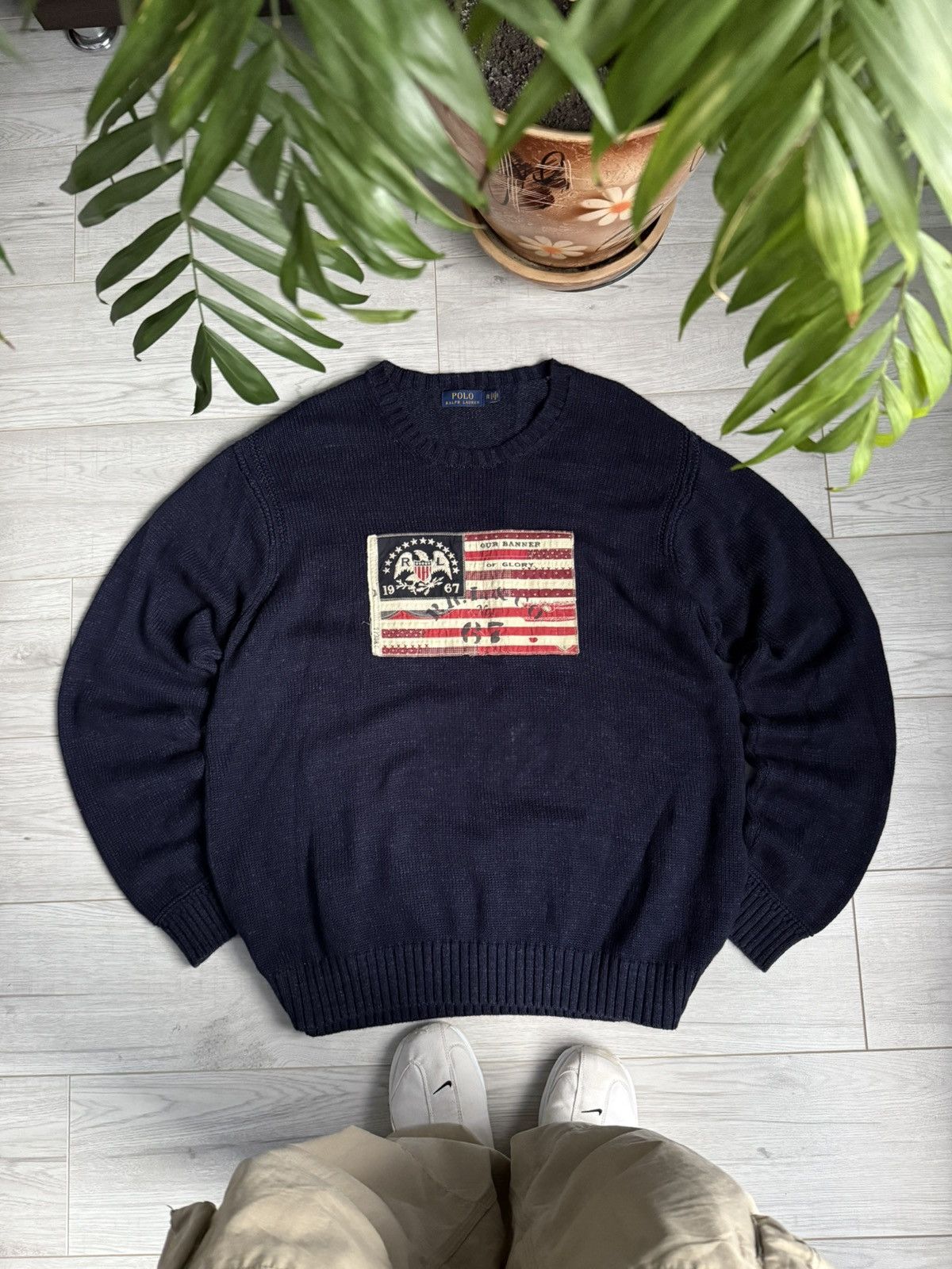 Polo Ralph Lauren Vintage Polo Ralph Lauren knit Sweater crewneck USA Flag Size US XXL / EU 58 / 5 - 1 Thumbnail