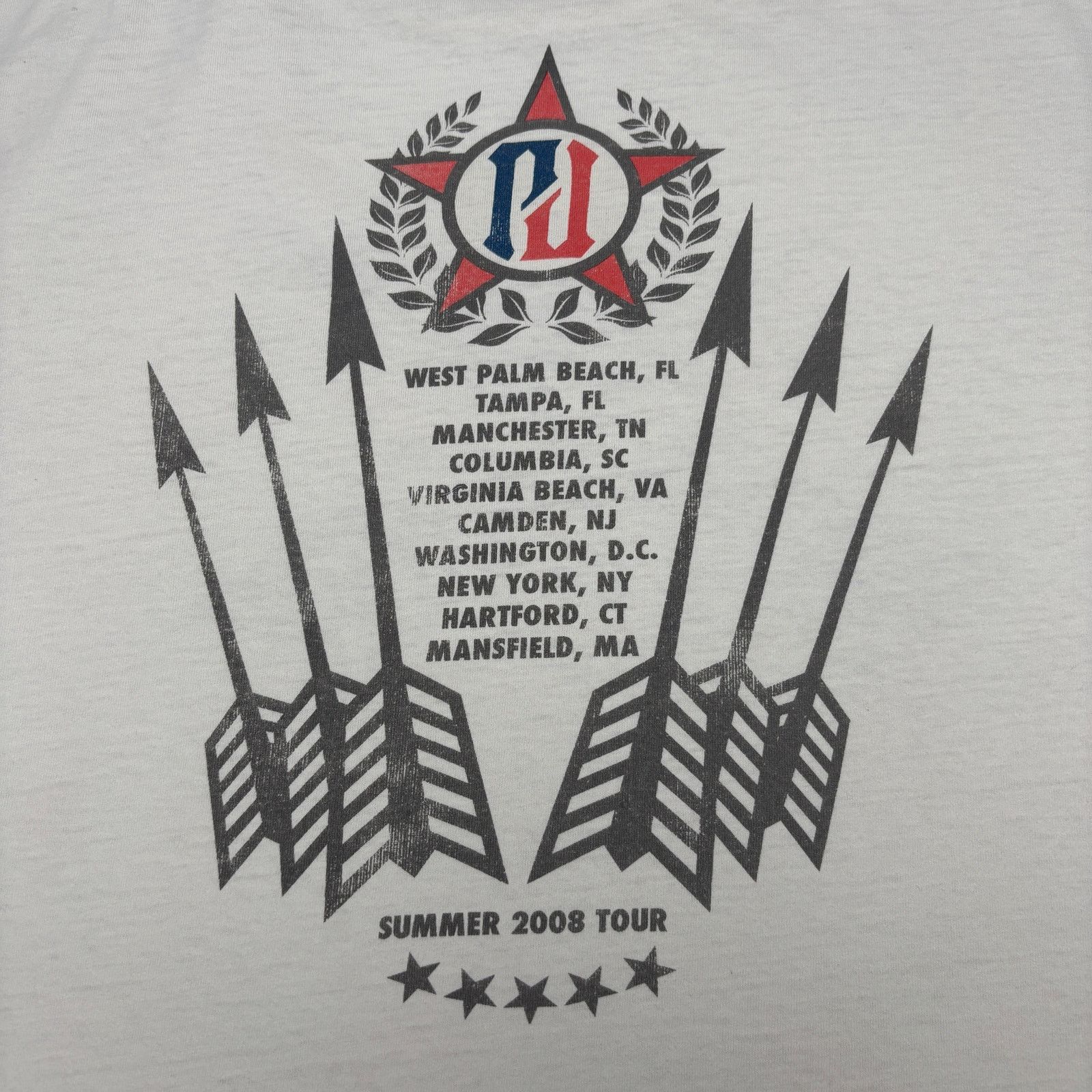 Anvil Pearl Jam 2008 Summer Tour T Shirt Men's 2X Eddie Vedder Size US XXL / EU 58 / 5 - 5 Thumbnail