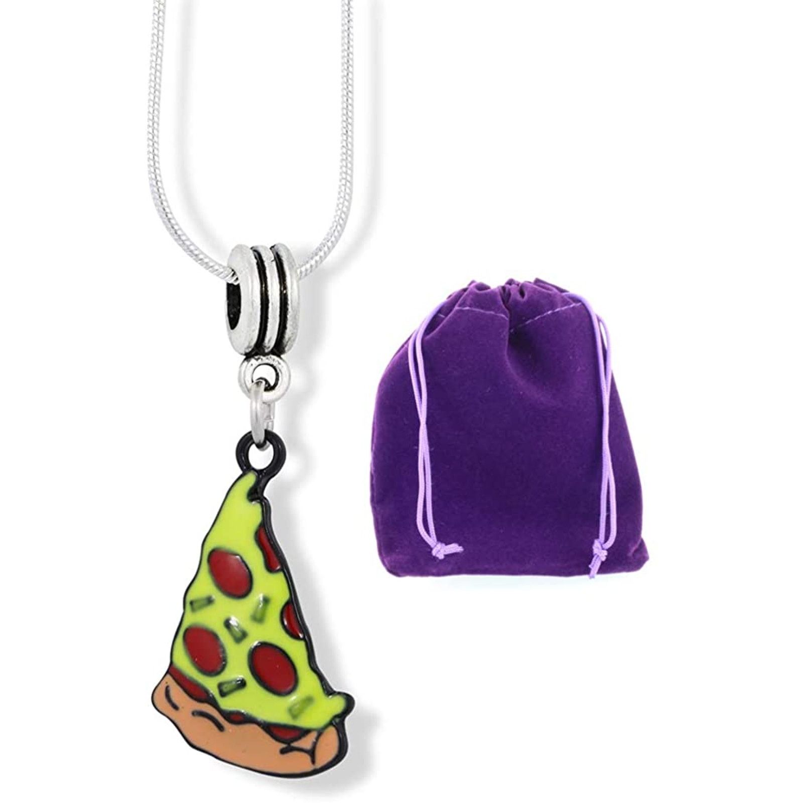 & Other Stories Pizza Piece Coloured Enamel Charm Snake Chain Necklace Size ONE SIZE - 1 Thumbnail