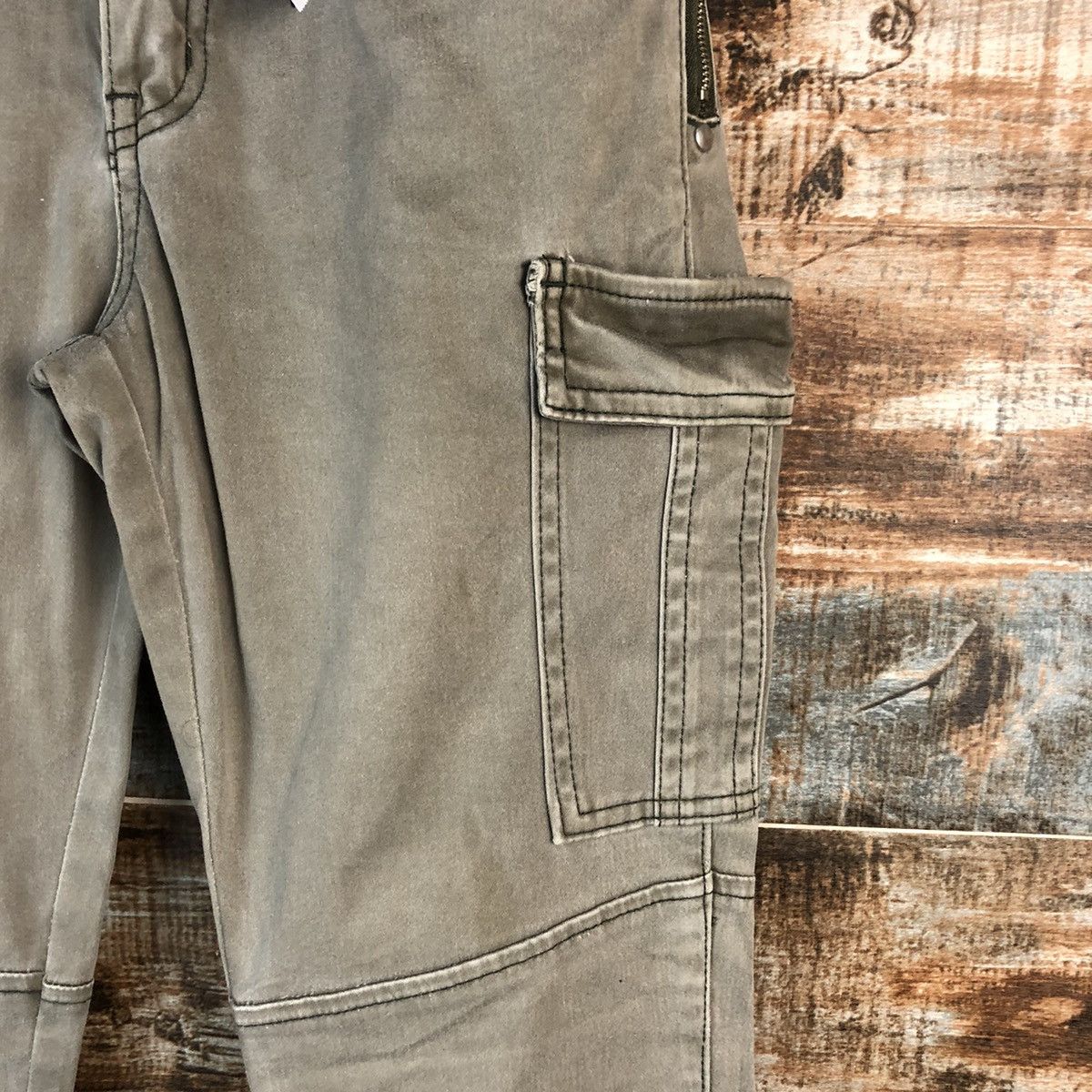 Japanese Brand Spiral Temp Green Cargo Multipocket Pants #A2456 Size 25" / US 0 / IT 36 - 10 Thumbnail
