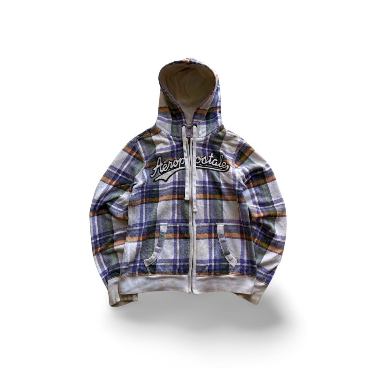Aeropostale Aeropostale Plaid Y2K Preppy Zip Up Hoodie Sweatshirt Size L / US 10 / IT 46 - 1 Thumbnail