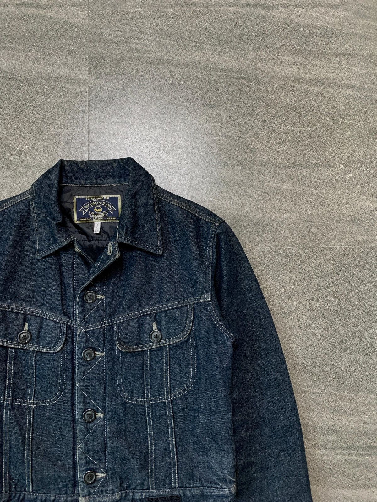 Armani FREE TAX! Denim Padded Trucker Jacket Size US S / EU 44-46 / 1 - 3 Thumbnail