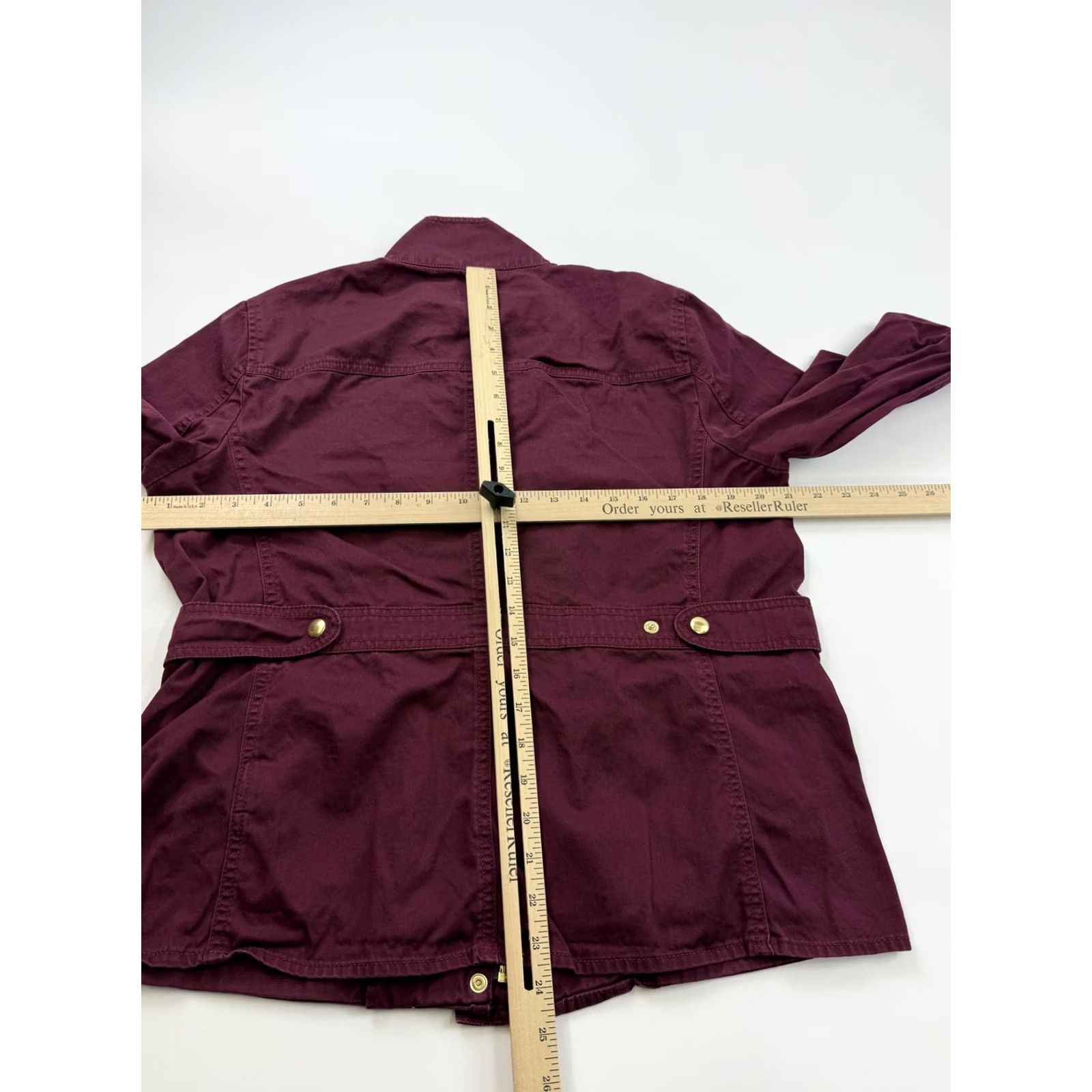 J.Crew J.Crew Jacket Womens Large Red Twill Military Utility Snap Front Pockets Size L / US 10 / IT 46 - 6 Thumbnail