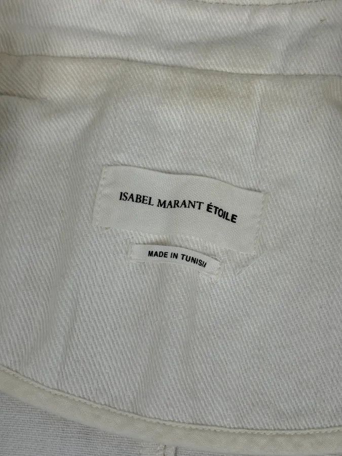 Isabel Marant Isabel Marant Étoile Cream White Officer Napoleon Denim Jacket Size S / US 4 / IT 40 - 10 Thumbnail