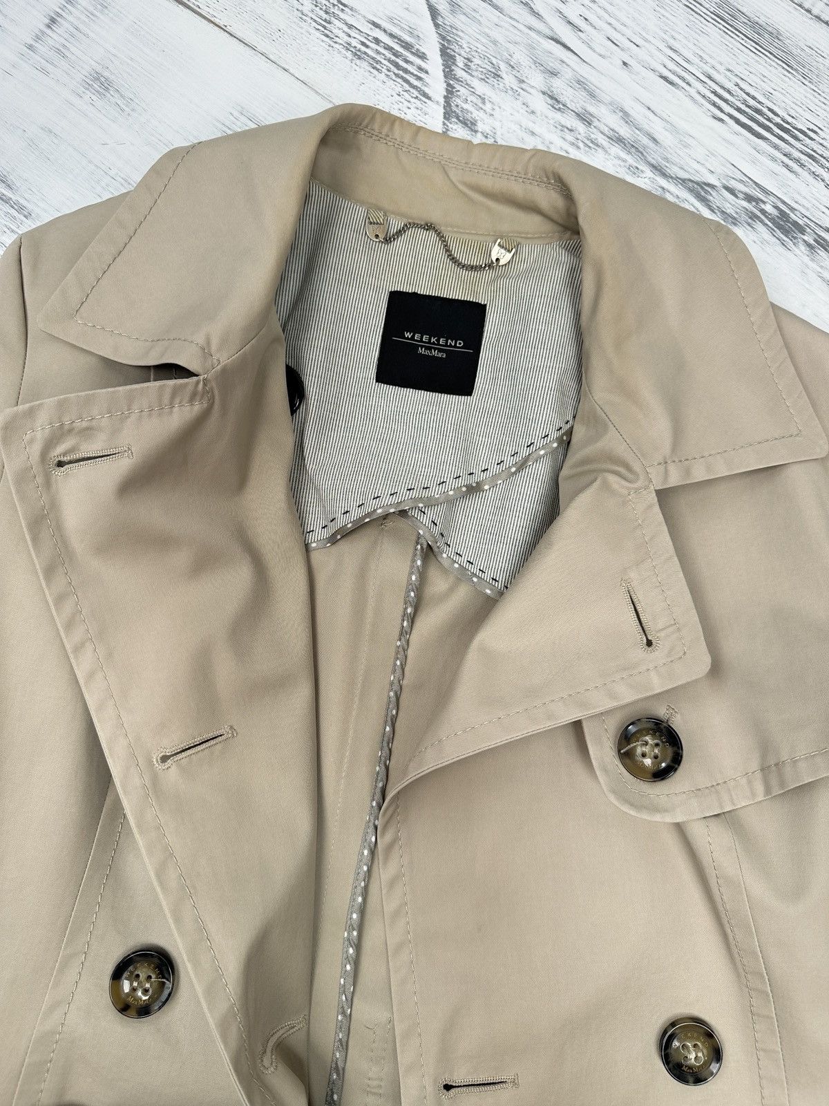 Weekend Max Mara Weekend Max Mara Double-Breasted Beige Trench Coat size 42 Size M / US 6-8 / IT 42-44 - 15 Thumbnail