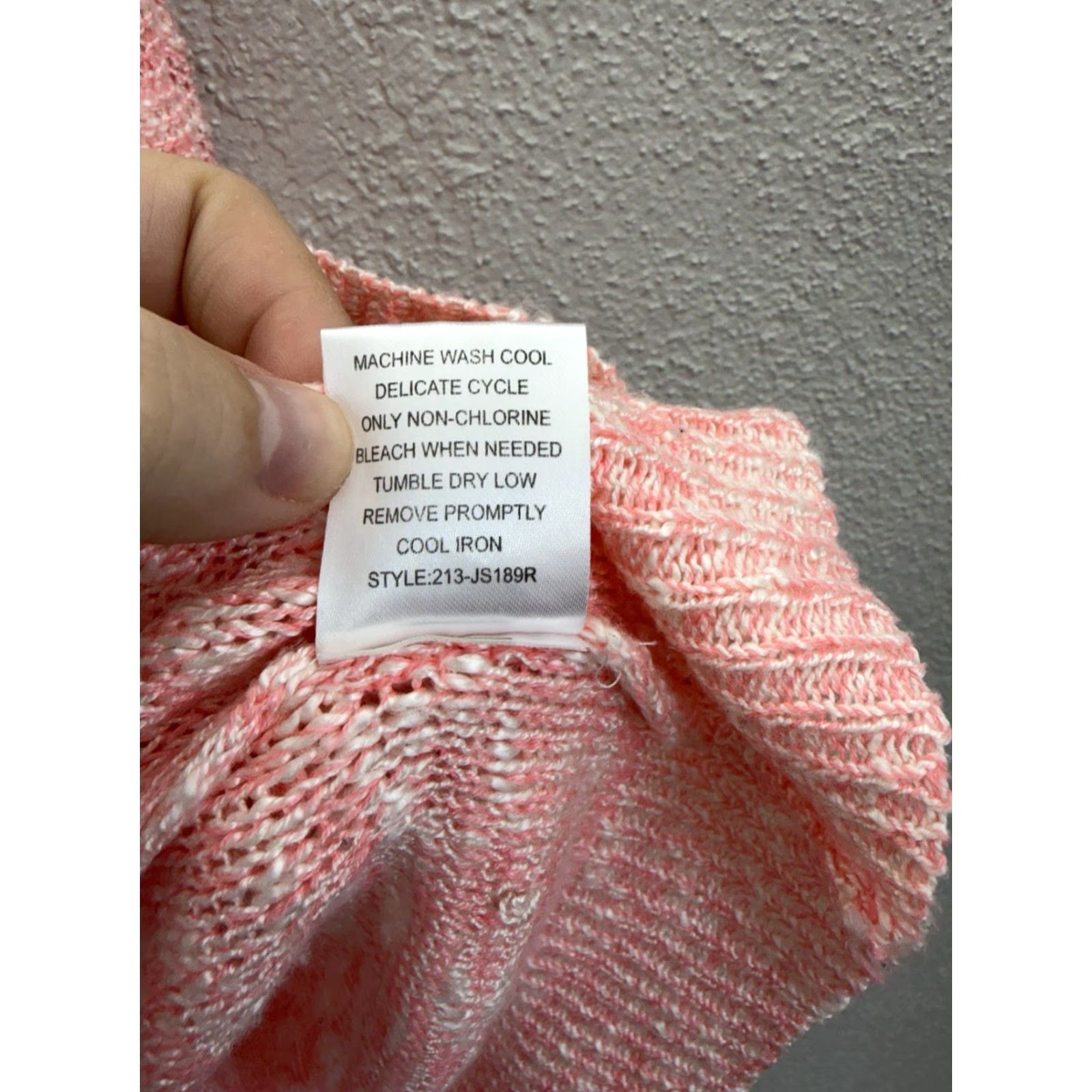 Vintage OhMG! Womens Sweater Shirt Pink Heathered Long Sleeve Thin Size L Pullover Knit Casual Women’s Classic 2000s Size L / US 10 / IT 46 - 6 Thumbnail