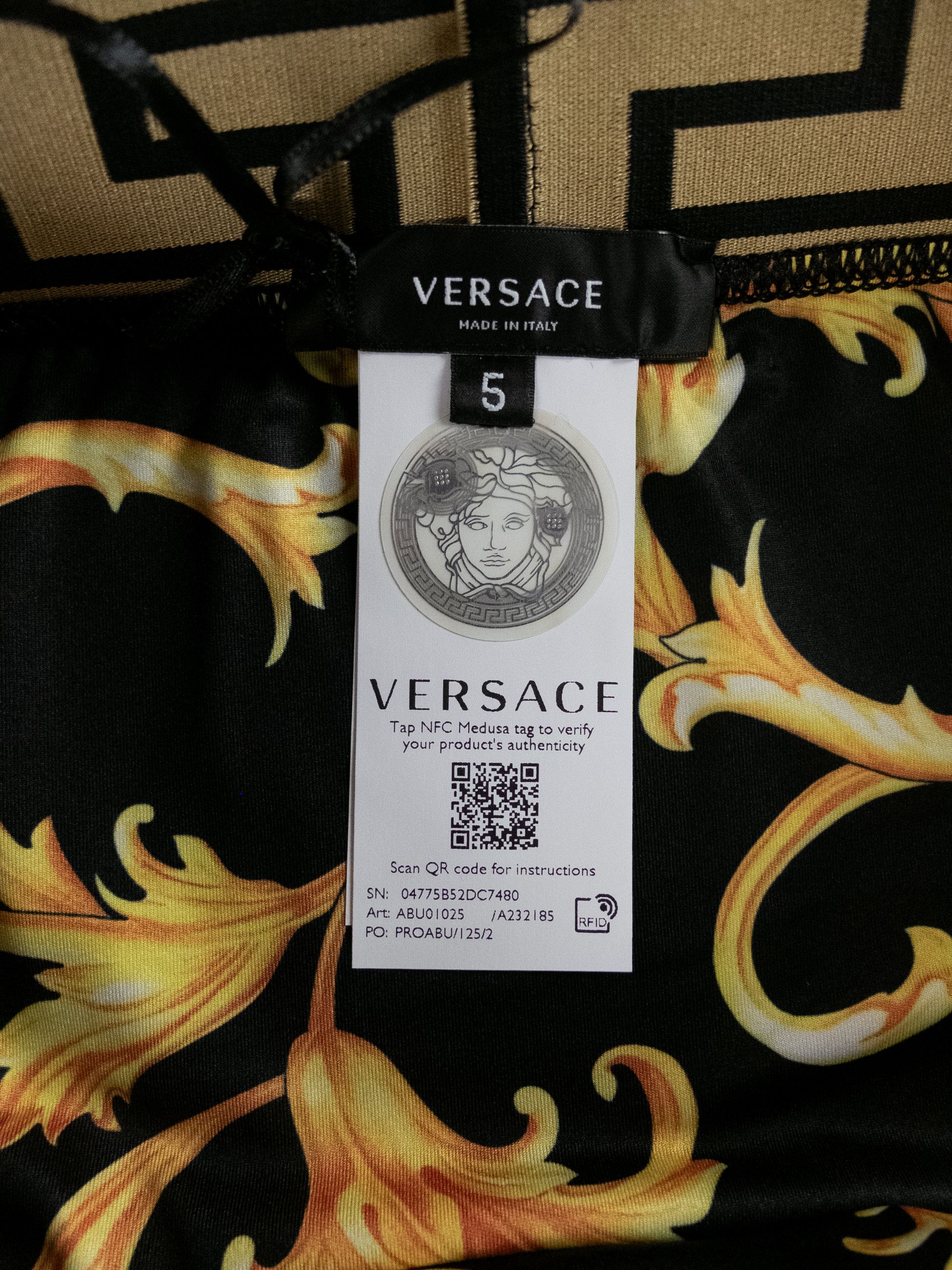 Versace VERSACE black swim briefs w barocco print inside 5 Large Size US 34 / EU 50 - 7 Thumbnail
