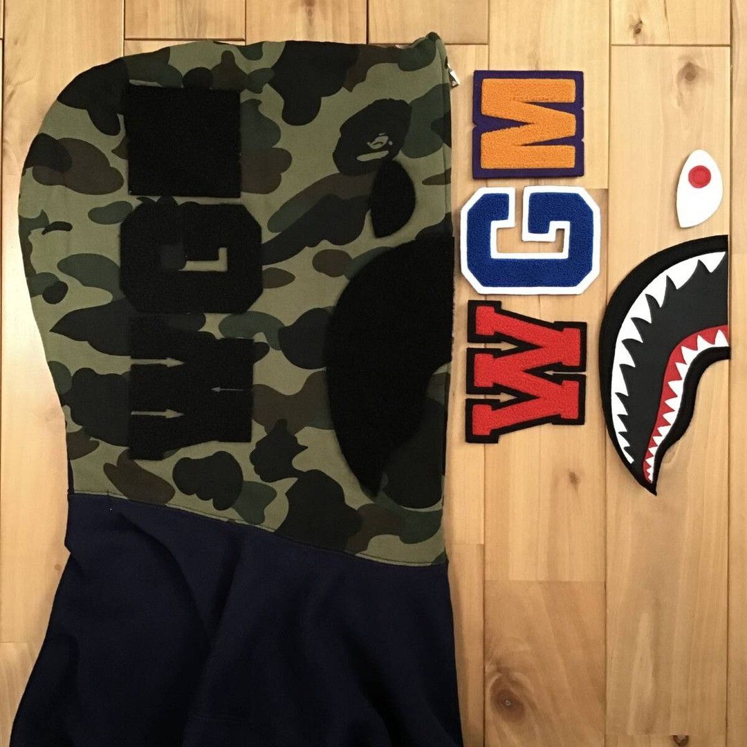 Bape BAPE DETACHABLE Shark full zip hoodie navy x 1st camo green Size US XL / EU 56 / 4 - 5 Thumbnail