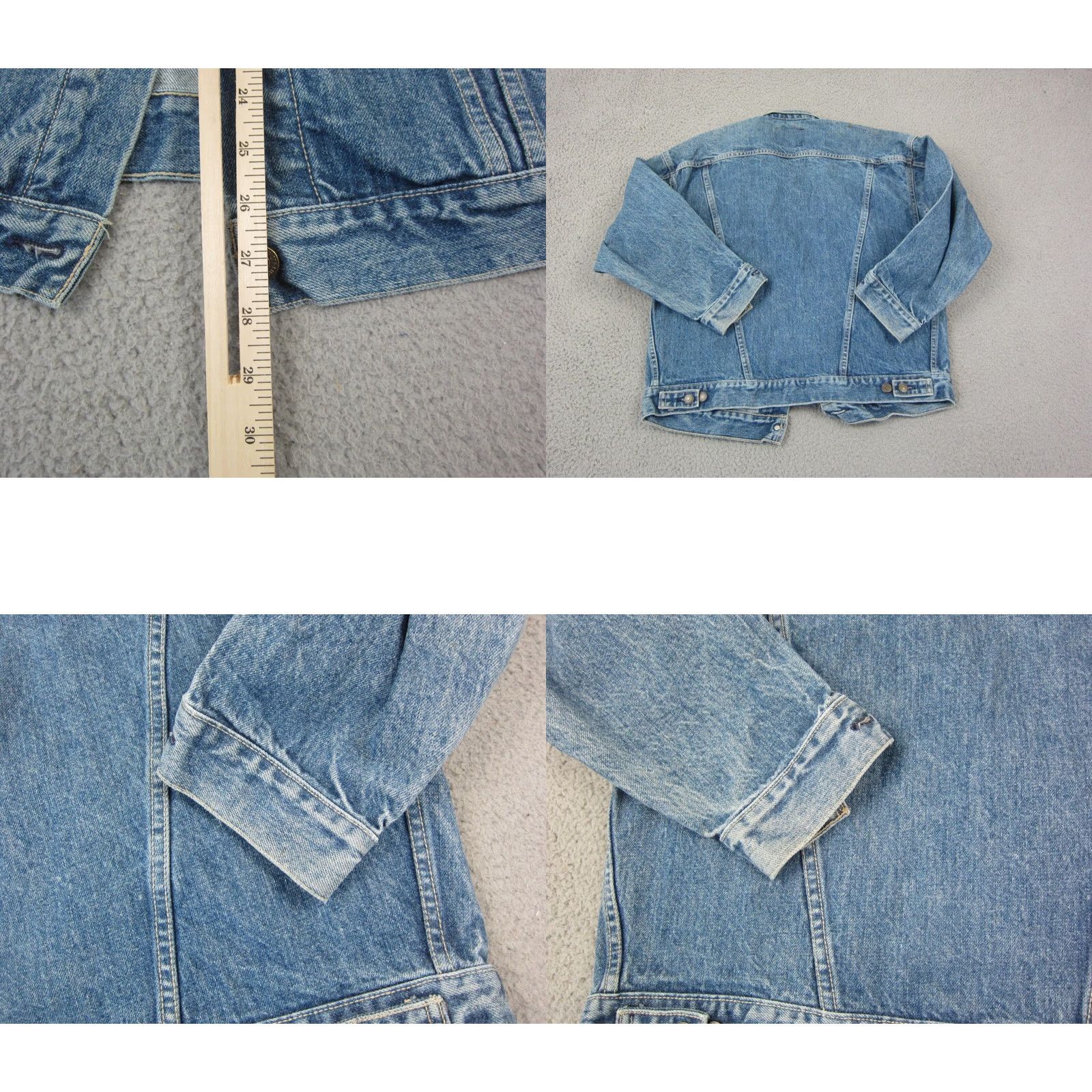 Levi's VINTAGE Levi's Trucker Jacket Mens L Blue Denim Button Regular 80s 90s Casual Workwear Jeans Style Bomber Jacket Boys Mens Size US 33 - 9 Thumbnail