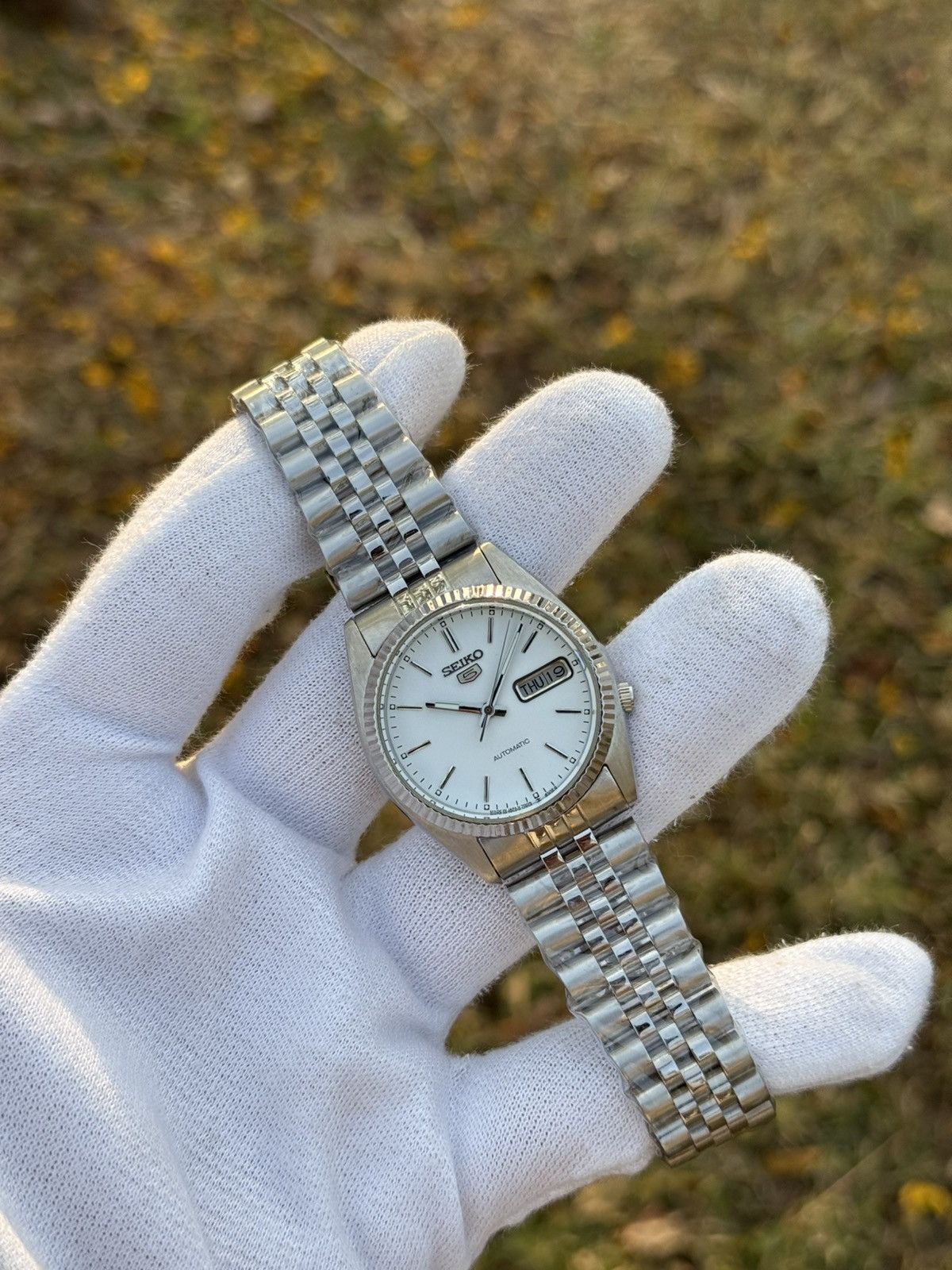 Seiko seiko 5 Crisp White SNXJ automatic 7009-3110 Japan Made Size 36 - 9 Thumbnail