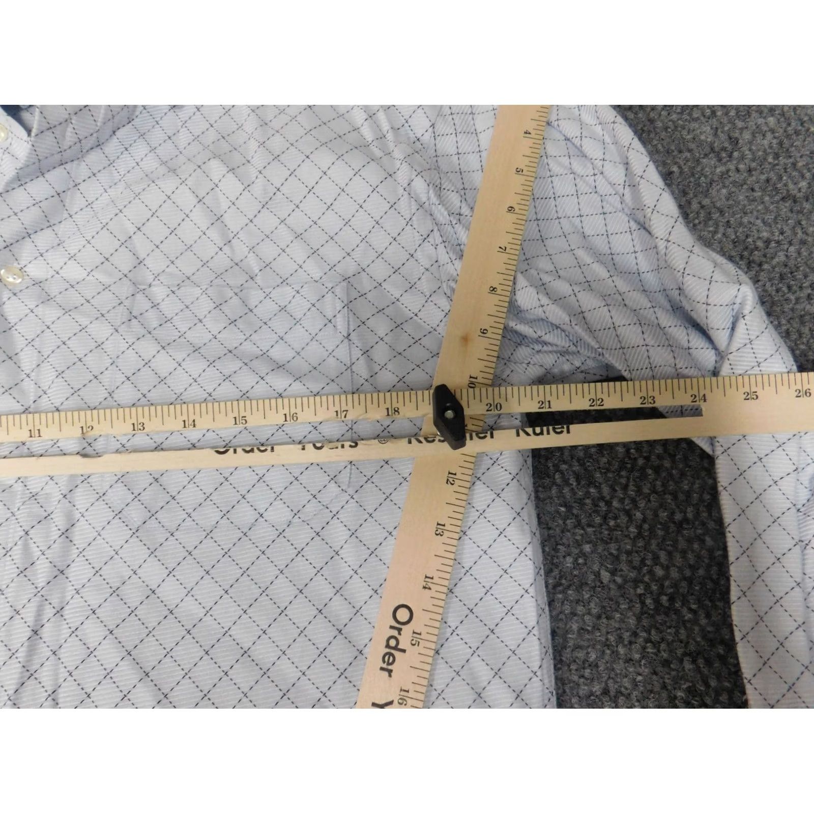 Vintage Bachrach Mens Dress Shirt Button-Up Plaid Blue 15.5 Regular Medium Long Sleeve Collar Down Sportswear Shirt Adults Mens Size 42R - 5 Thumbnail