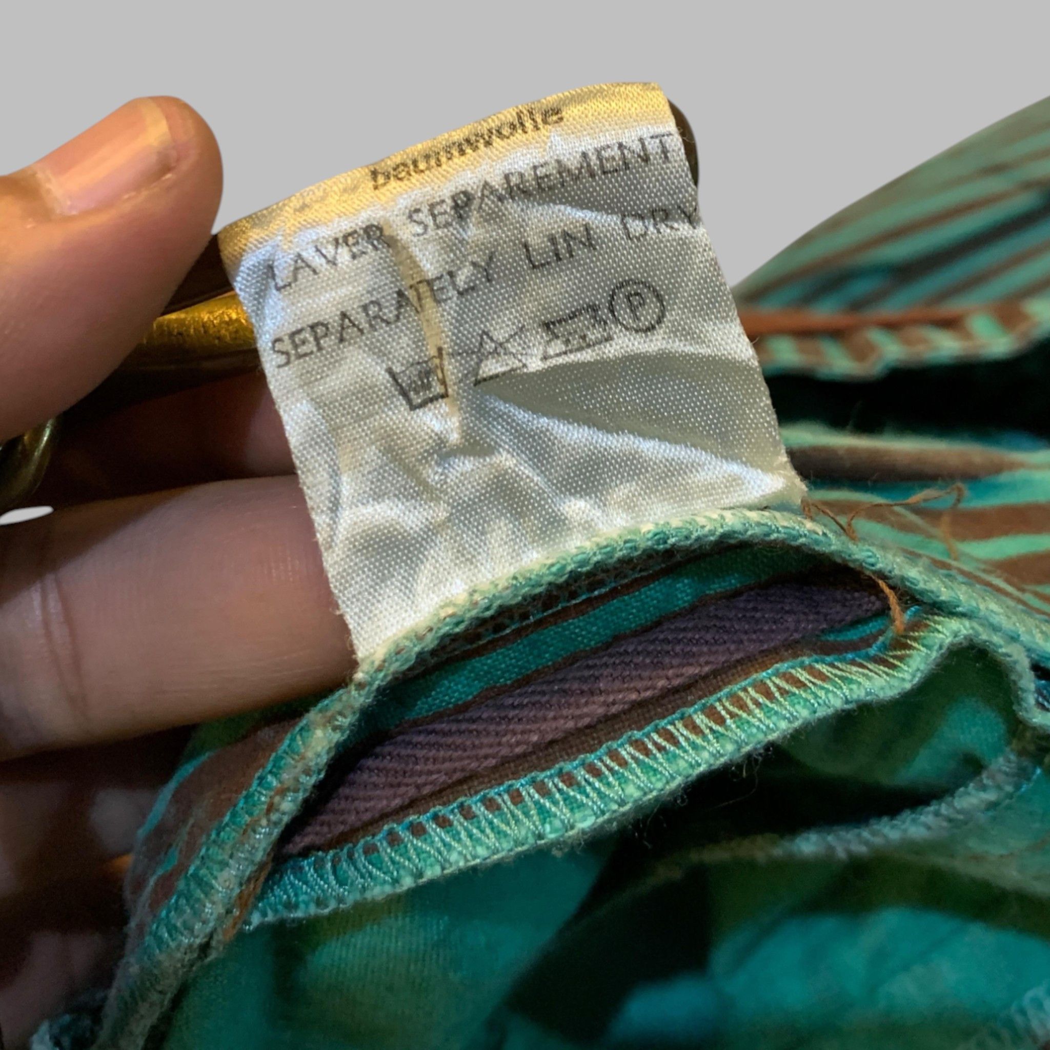 Designer × Marithe + Francois Girbaud Vintage Marithe Francois Girbaud Green Striped Pants Size 36" / US 14 / IT 50 - 6 Thumbnail