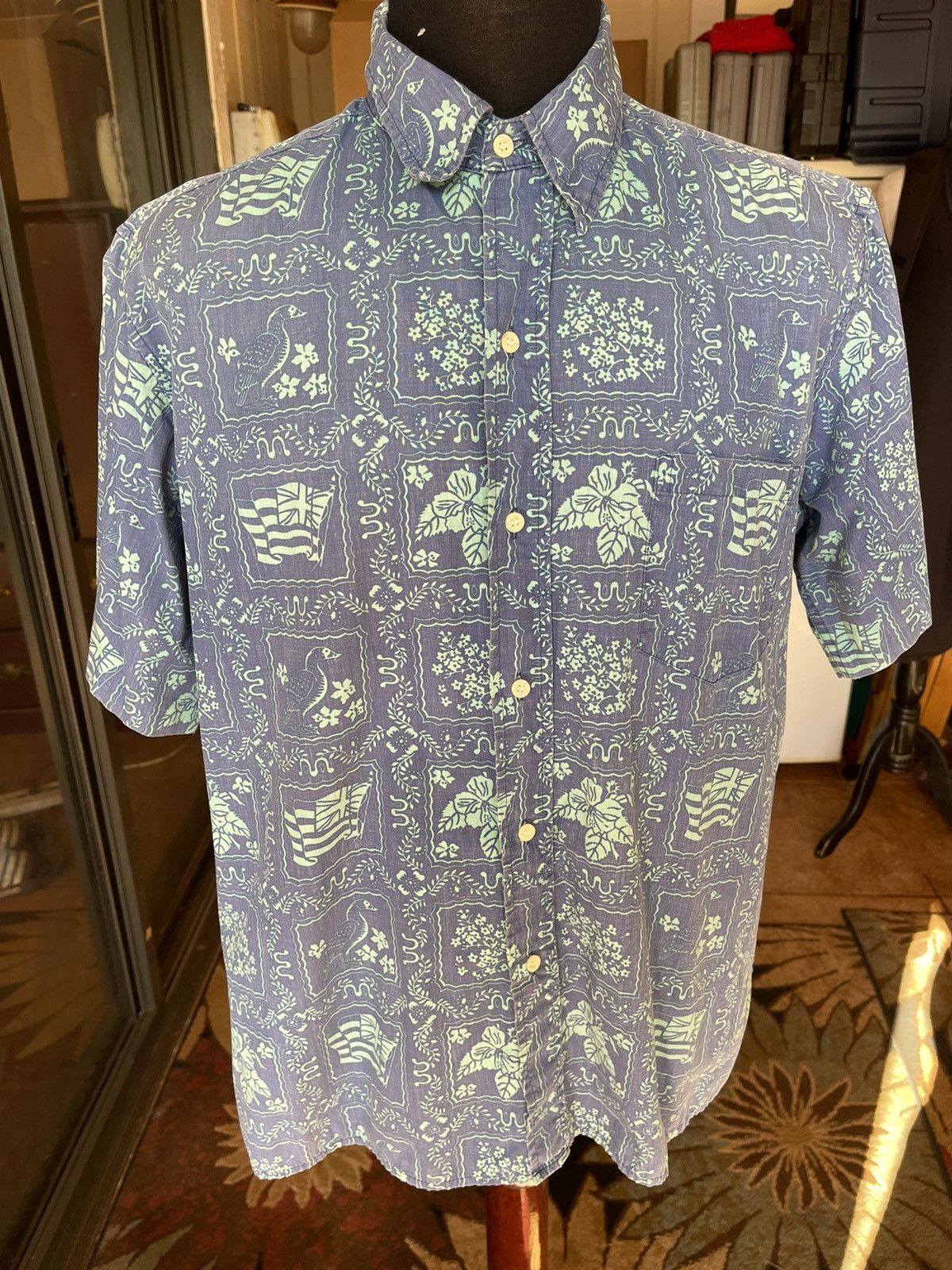 Reyn Spooner Reyn Spooner Hawaiian Print Blue/Green Men's Large | Grailed