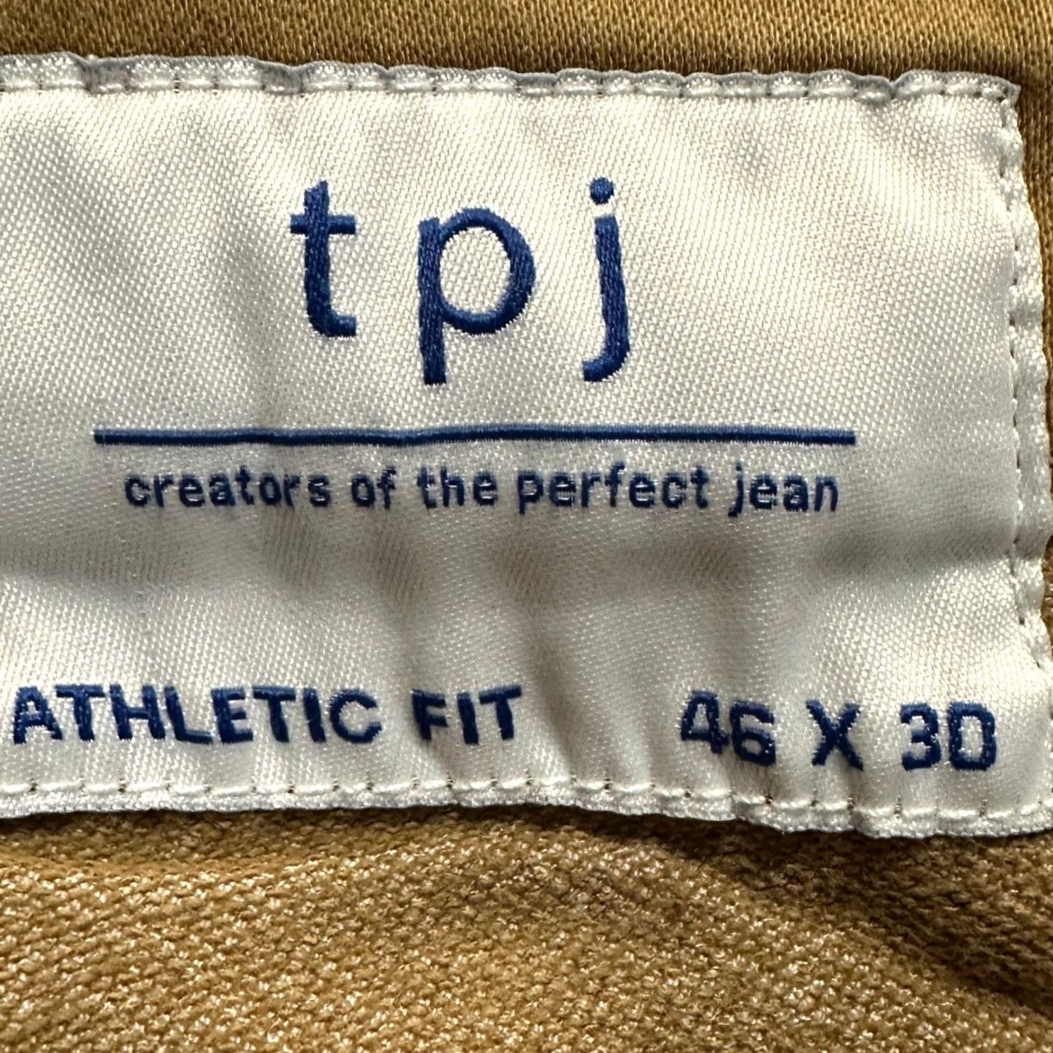 Vintage New title: TPJ Creators of the Perfect Jean Athletic Fit Pants Khaki Flat Front 5 Pocket Stretch Casual Beige Size US 30 / EU 46 - 3 Thumbnail