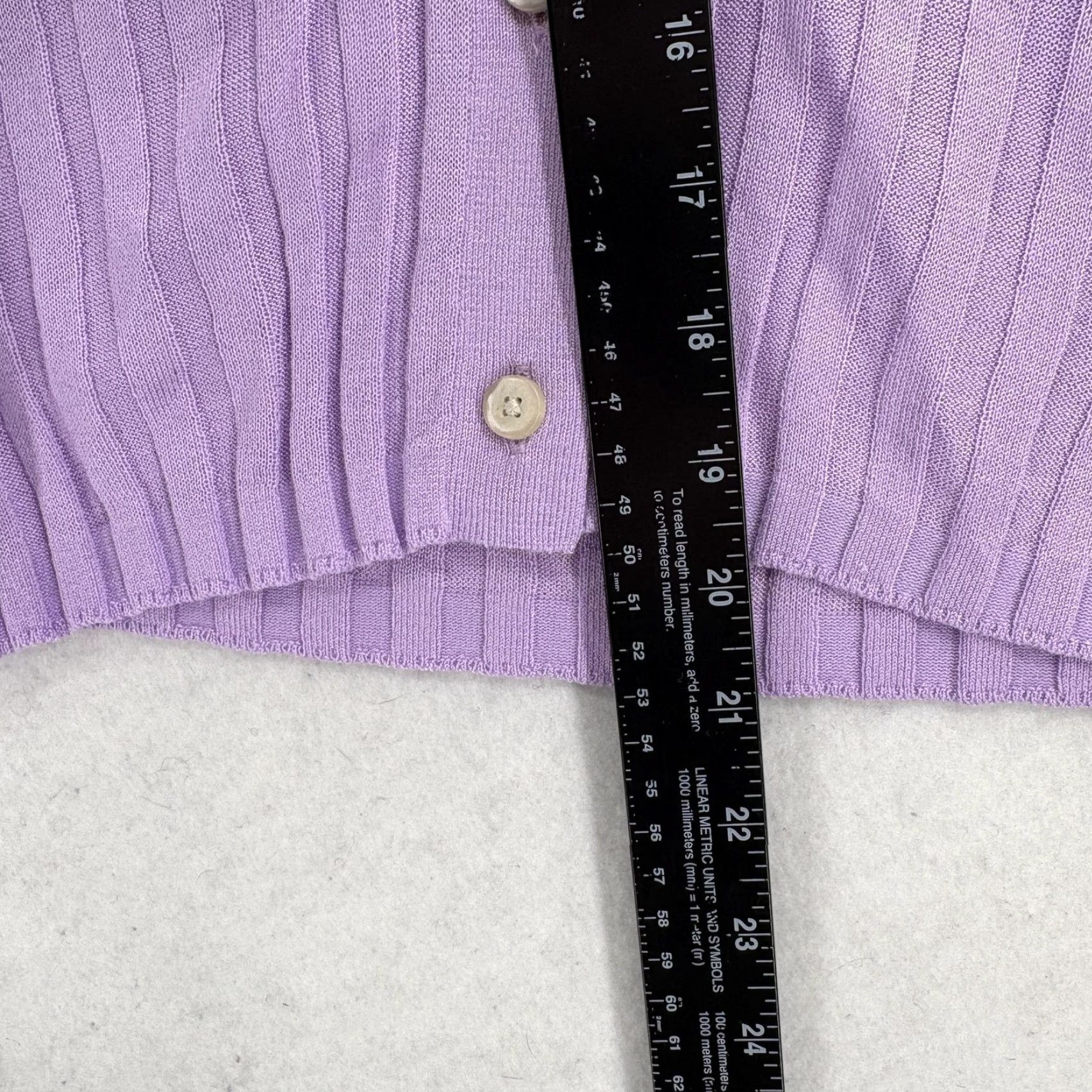 Loft LOFT Cardigan Sweater Womens Small Purple Ribbed Button Front V Neck Preppy NWT Size S / US 4 / IT 40 - 7 Thumbnail