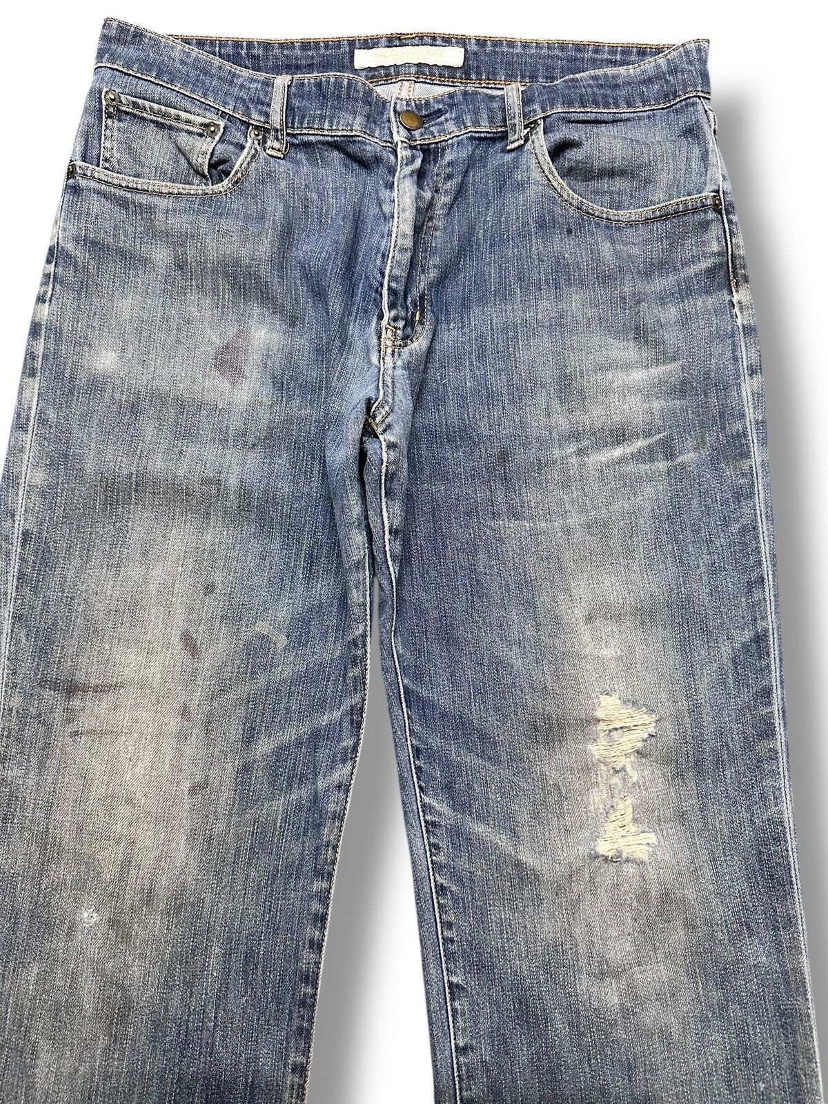 Japanese Brand Vintage Uniqlo Distressed Jeans With Baggy Loose Style Faded Size US 35 - 3 Thumbnail