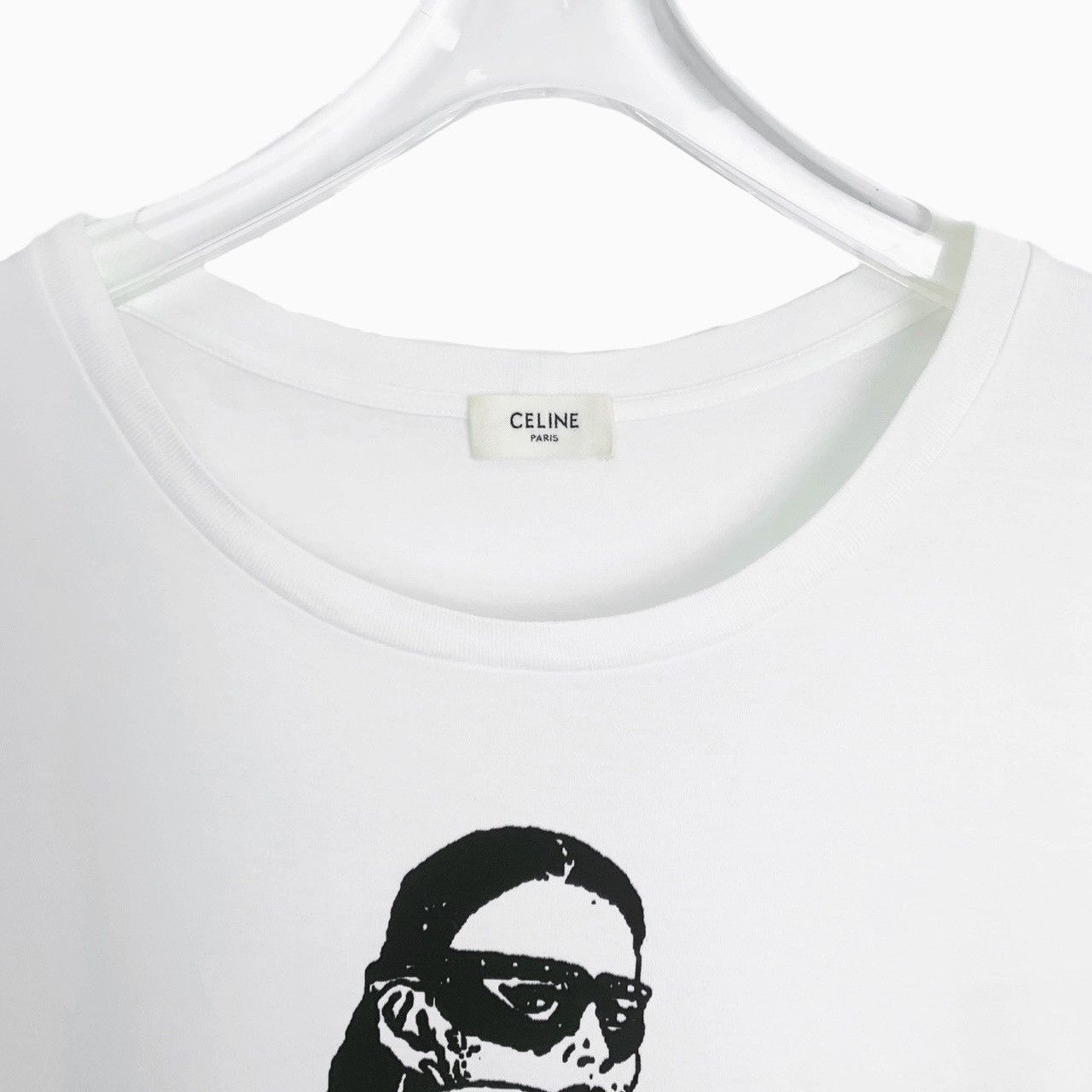 Celine Celine White Portrait Printed Short Sleeve T-shirt K26WX Size M / US 6-8 / IT 42-44 - 4 Thumbnail