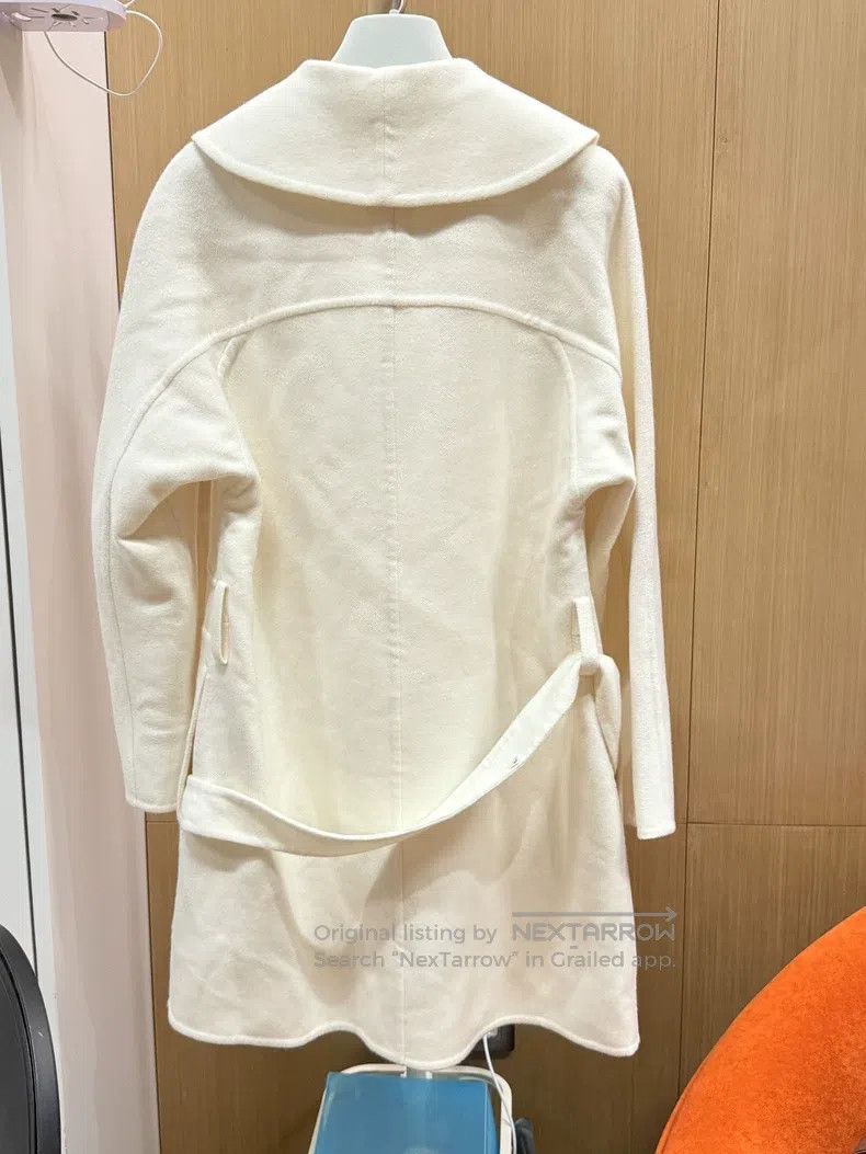 Hermes Hermes white cashmere coat medium-long double-breasted Size XXS / US 00 / IT 34 - 4 Thumbnail
