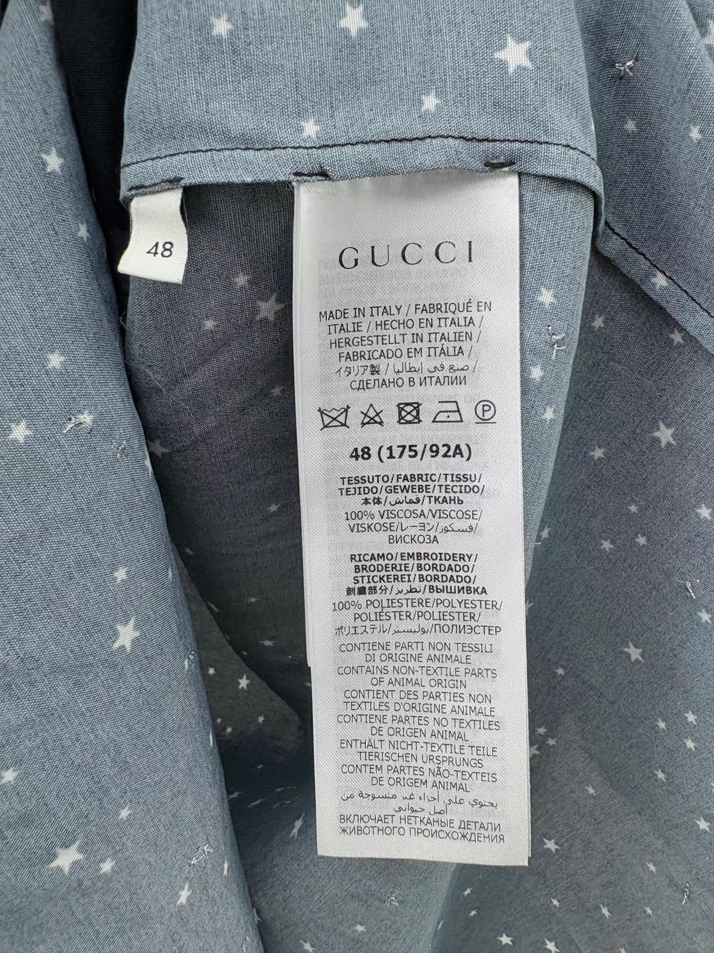 Gucci GUCCI Beaded Logo Back Short Sleeve Shirt Size US M / EU 48-50 / 2 - 6 Thumbnail