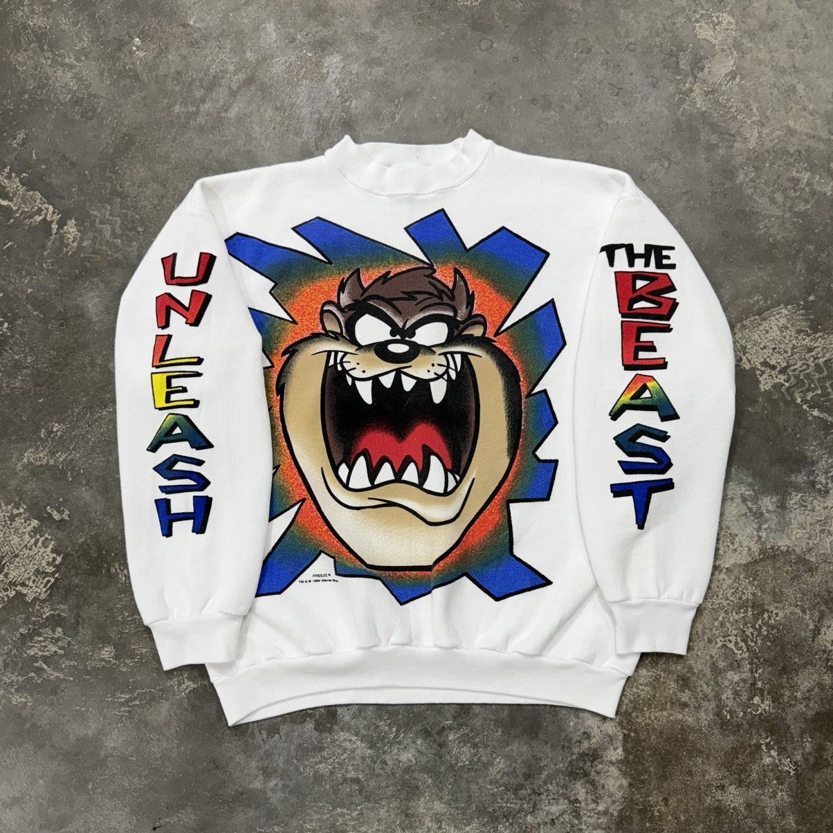 Warner Bros 90s Freeze Taz Looney Tunes Sweatshirt USA Large Size US L / EU 52-54 / 3 - 1 Thumbnail